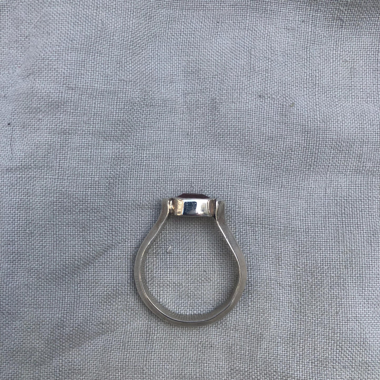 Ruby ring in argentium sterling silver // U.S. size 10 1/2 // July birthstone ring