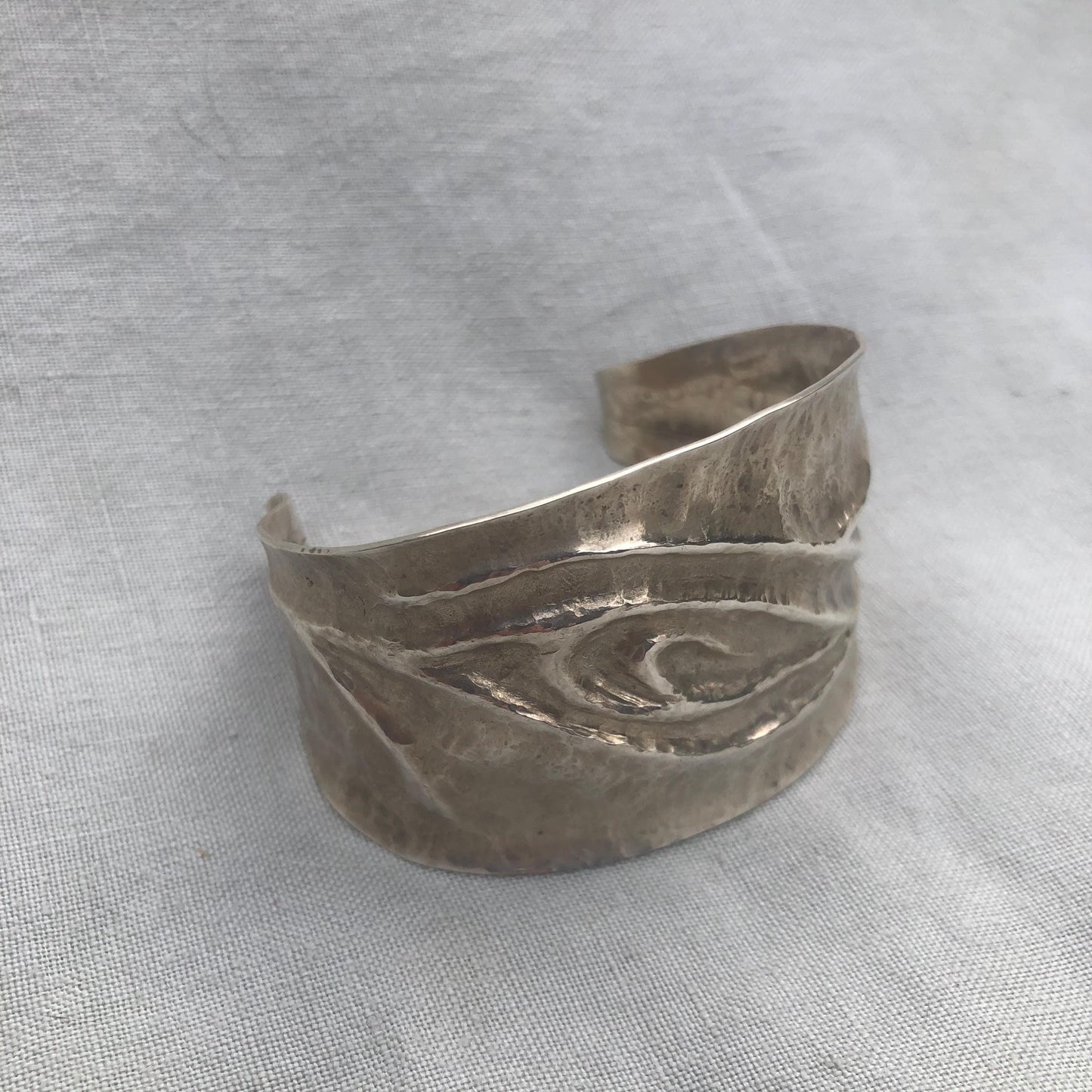 Statement cuff bracelet in argentium sterling silver no. 1