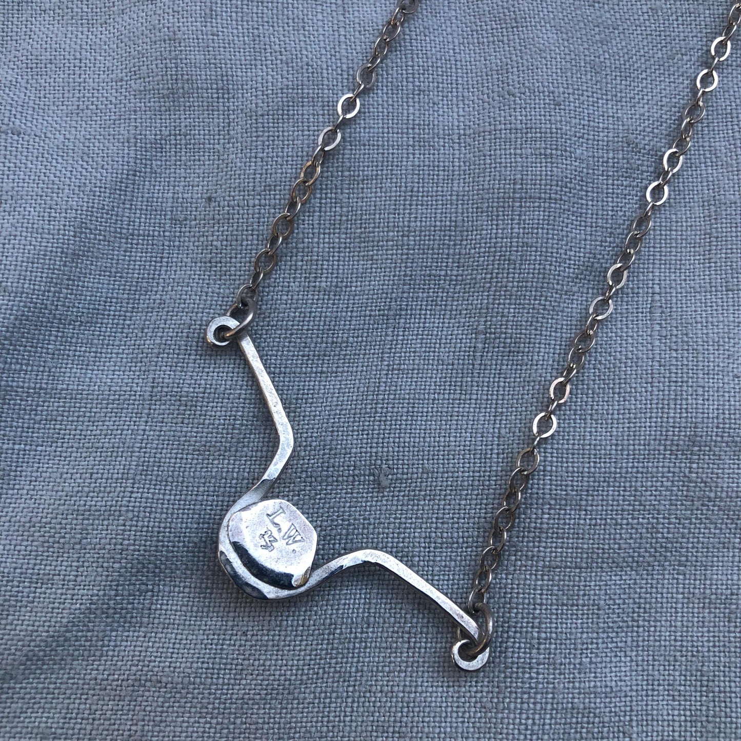 Natural earth-mined sapphire statement necklace in argentium sterling silver // September birthstone necklace