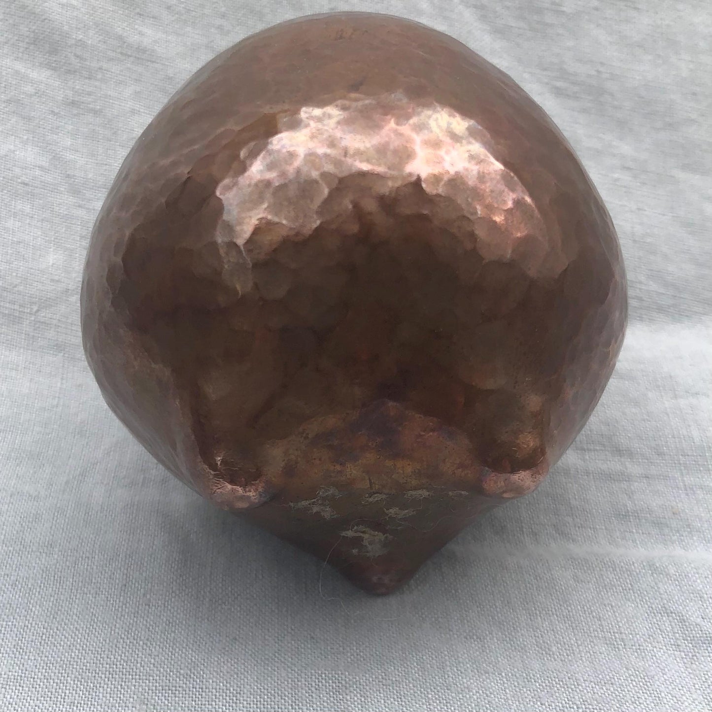 Hammered copper pot // Small hammered copper planter // Fat Pot no. 2