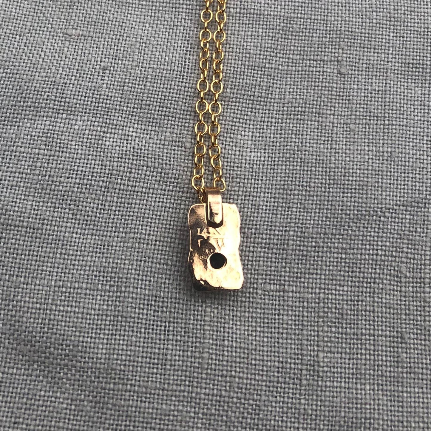 Solid gold blue sapphire pendant // Natural earth-mined sapphire pendant