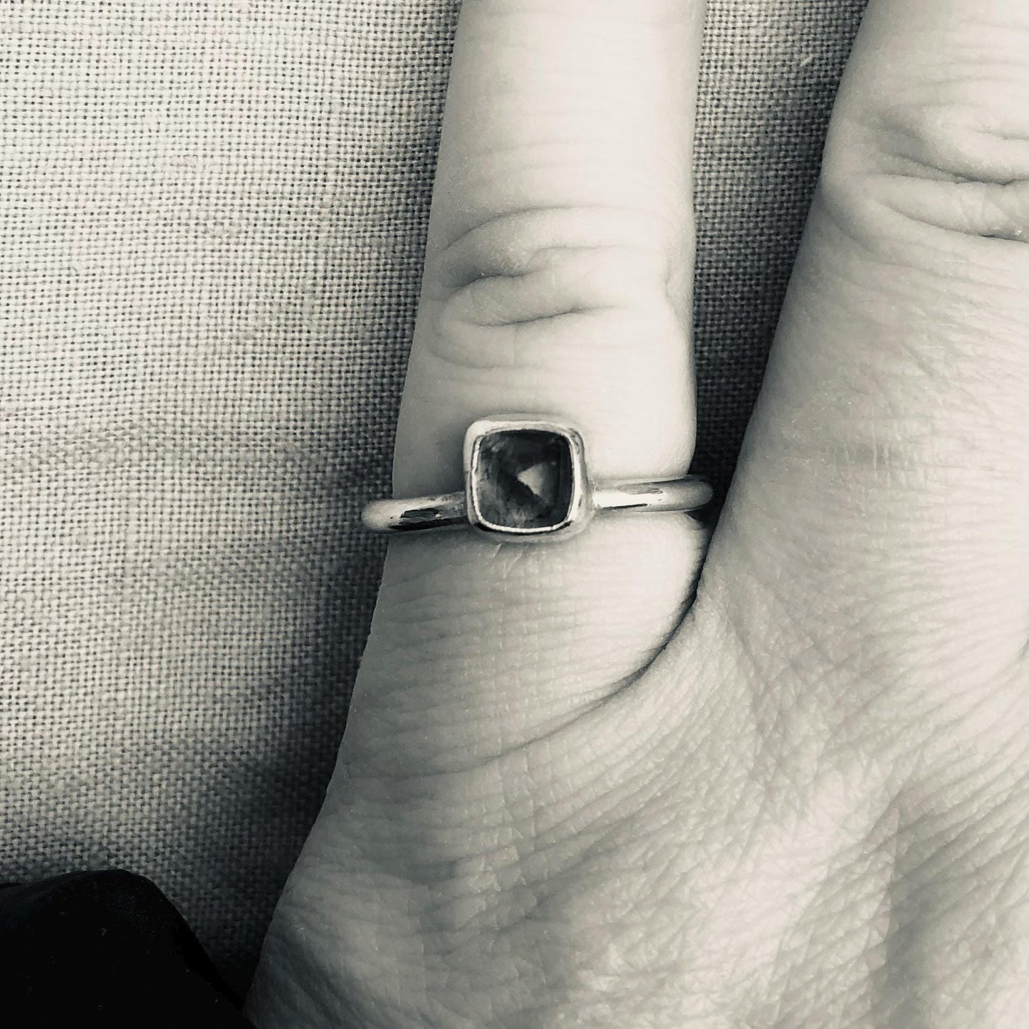 Pink tourmaline ring in argentium sterling silver // U.S. size 6 1/2