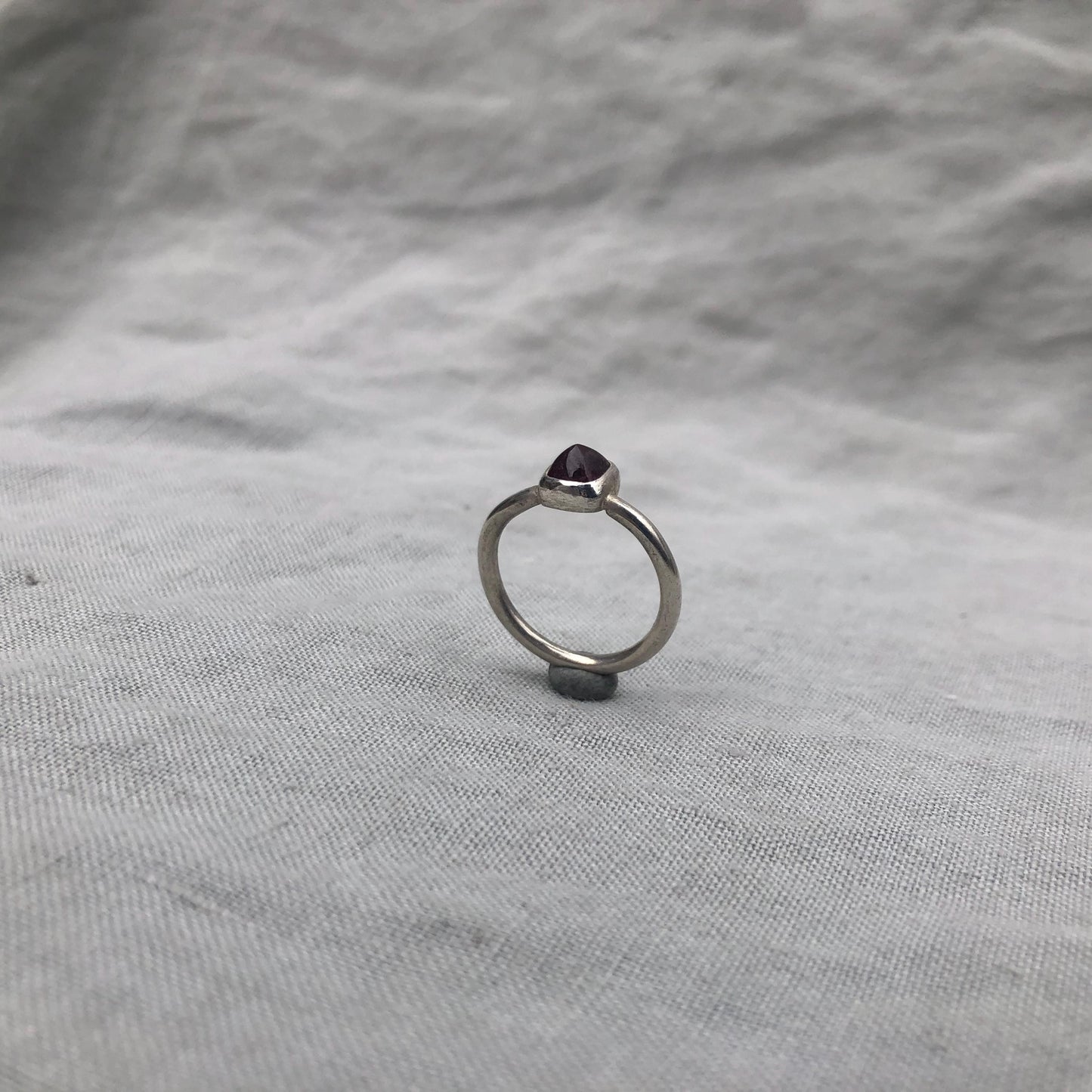 Pink tourmaline ring in argentium sterling silver // U.S. size 6 1/2