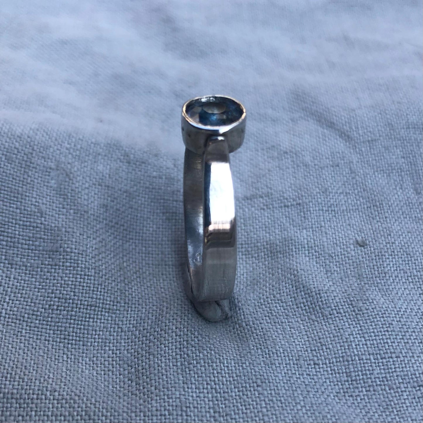 Natural earth-mined sapphire ring in argentium sterling silver // U.S. size 7 3/4 // Alternative engagement // September birthstone ring