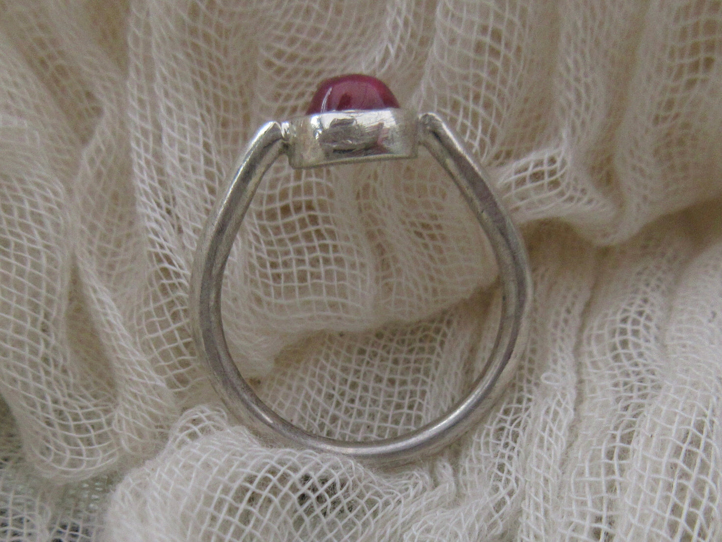 Pink tourmaline ring in argentium sterling silver // U.S. size 7