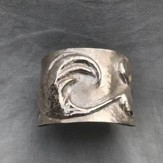 Statement cuff bracelet in argentium sterling silver no. 2