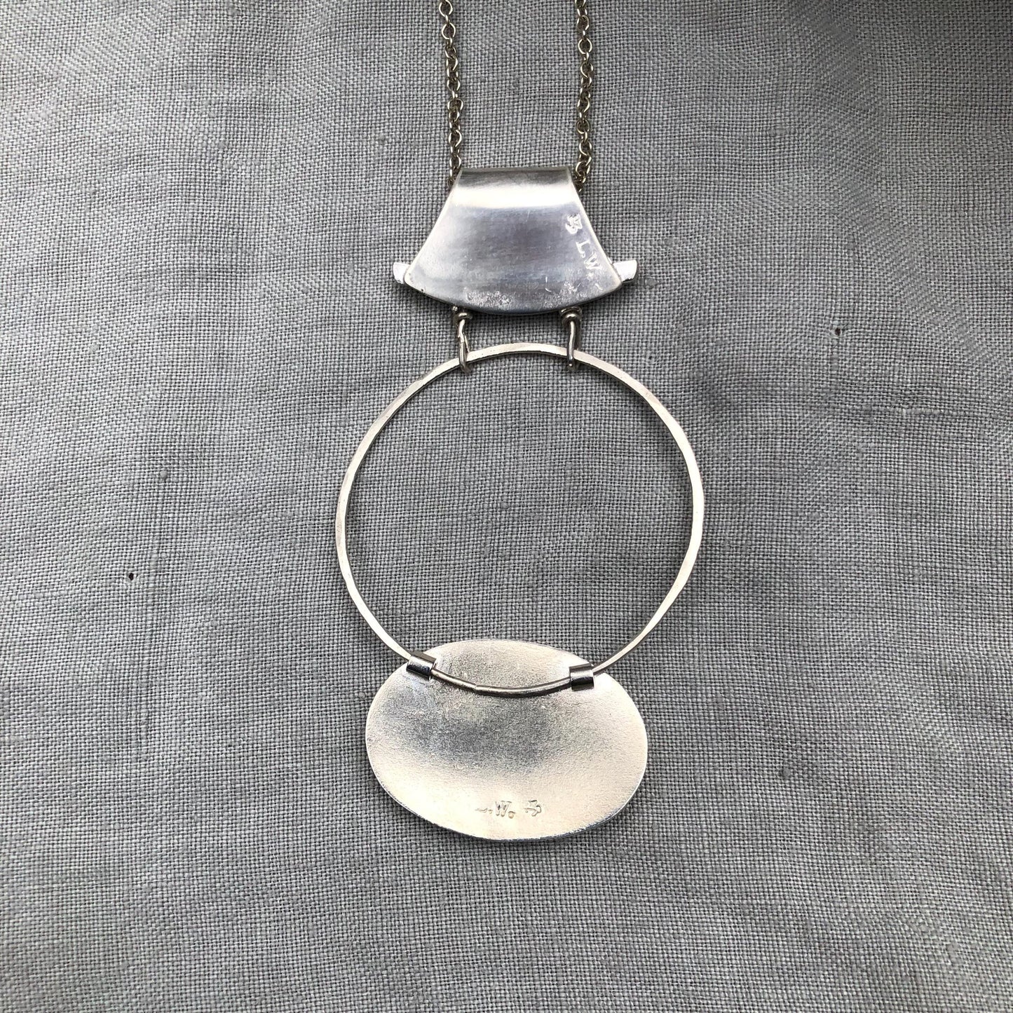Dendritic agate statement necklace // Peach colored dendritic agate pendant