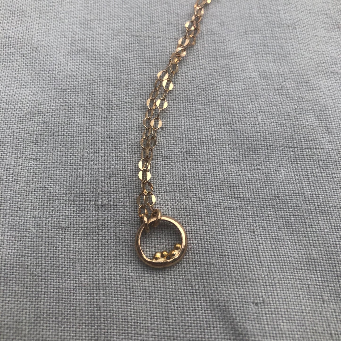 Solid gold simple pendant necklace // Solid gold bubble necklace