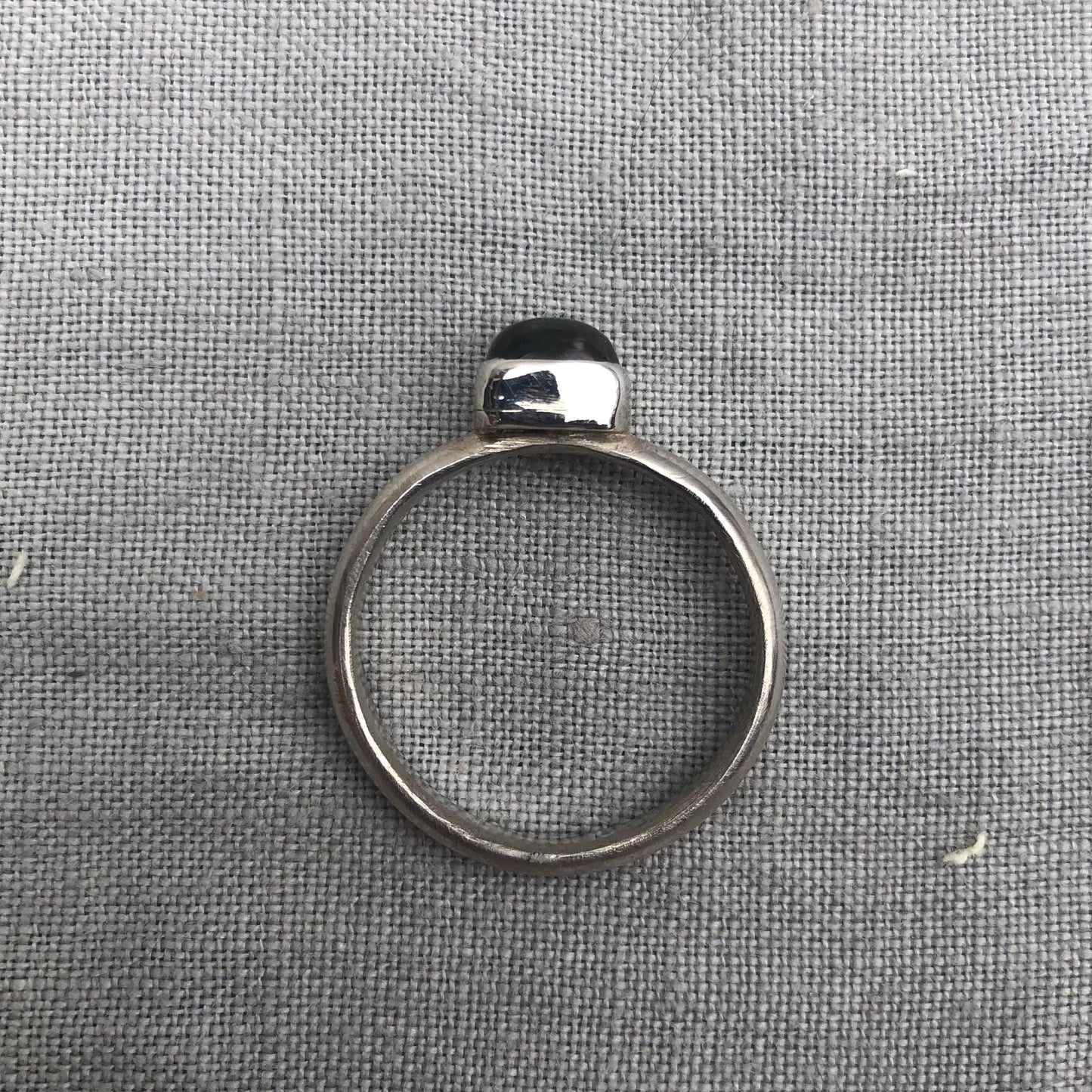 Dark gray tourmaline ring in argentium sterling silver // U.S. size 8 1/2