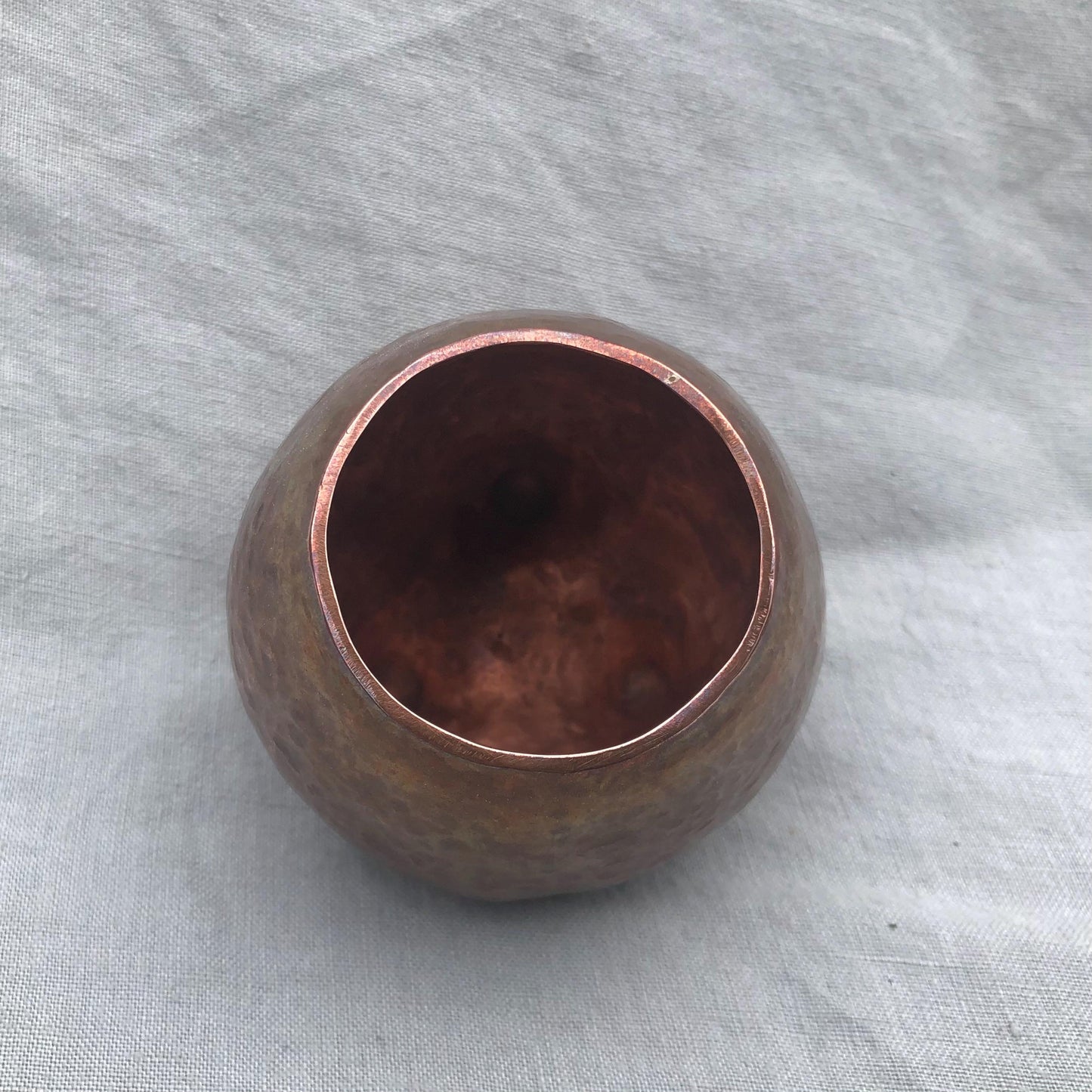 Hammered copper pot // Small hammered copper planter // Fat Pot no. 2