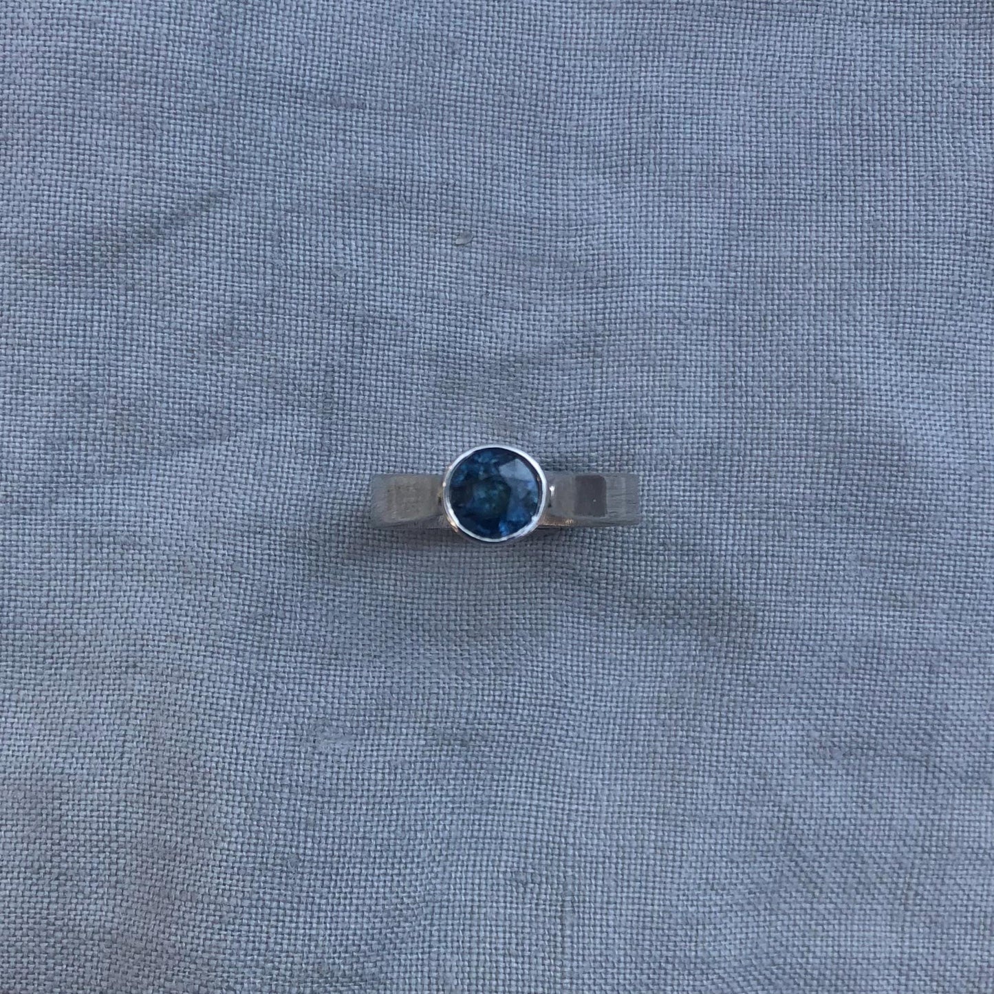 Natural earth-mined sapphire ring in argentium sterling silver // U.S. size 7 3/4 // Alternative engagement // September birthstone ring