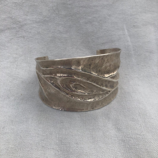 Statement cuff bracelet in argentium sterling silver no. 1