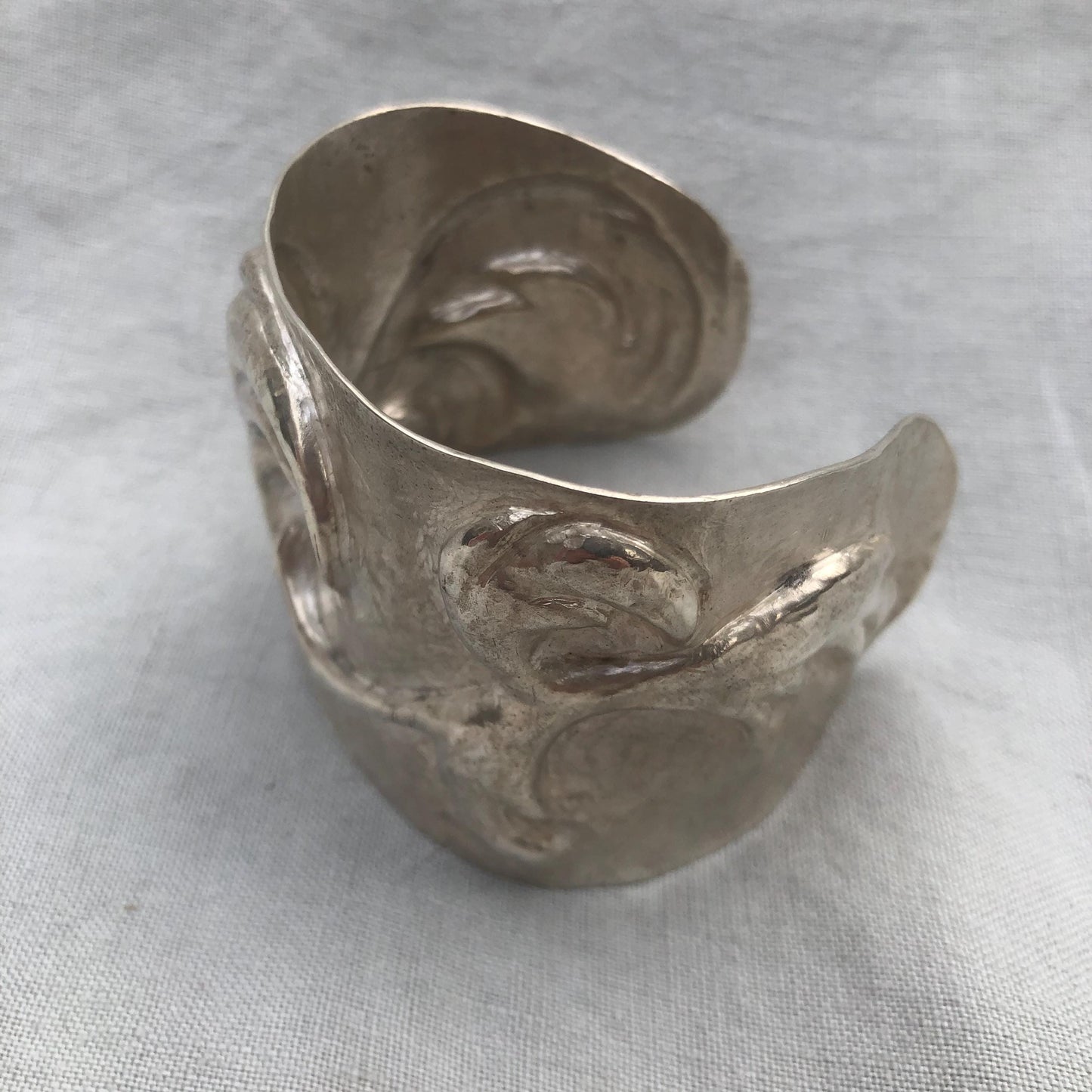 Statement cuff bracelet in argentium sterling silver no. 2