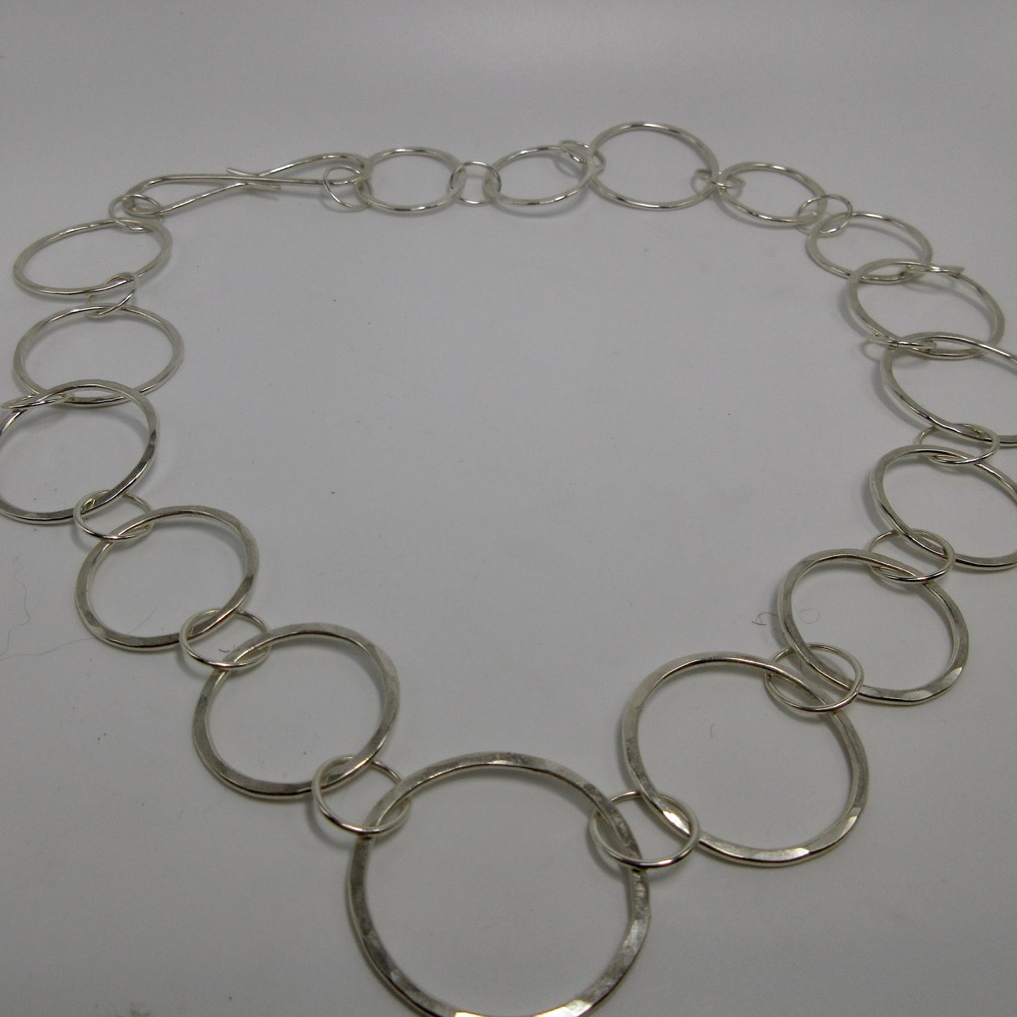 Dendritic agate pendant with a chunky handmade argentium sterling silver chain
