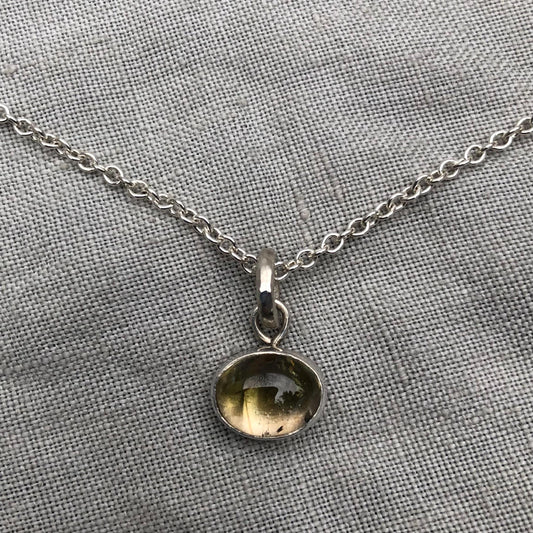 Watermelon tourmaline pendant in argentium sterling silver