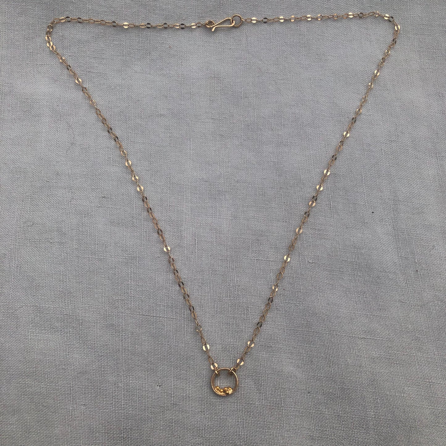 Solid gold simple pendant necklace // Solid gold bubble necklace