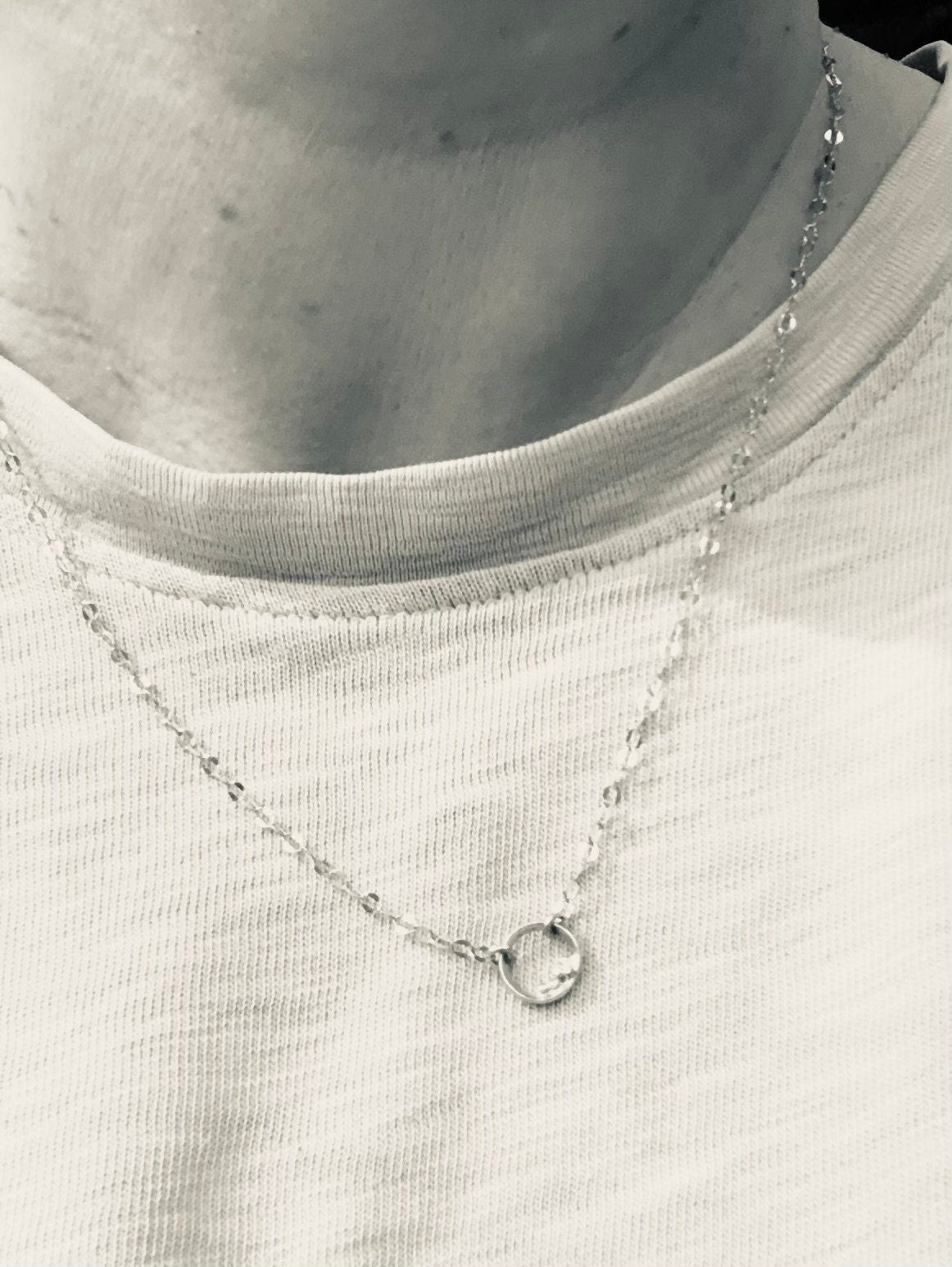 Solid gold simple pendant necklace // Solid gold bubble necklace