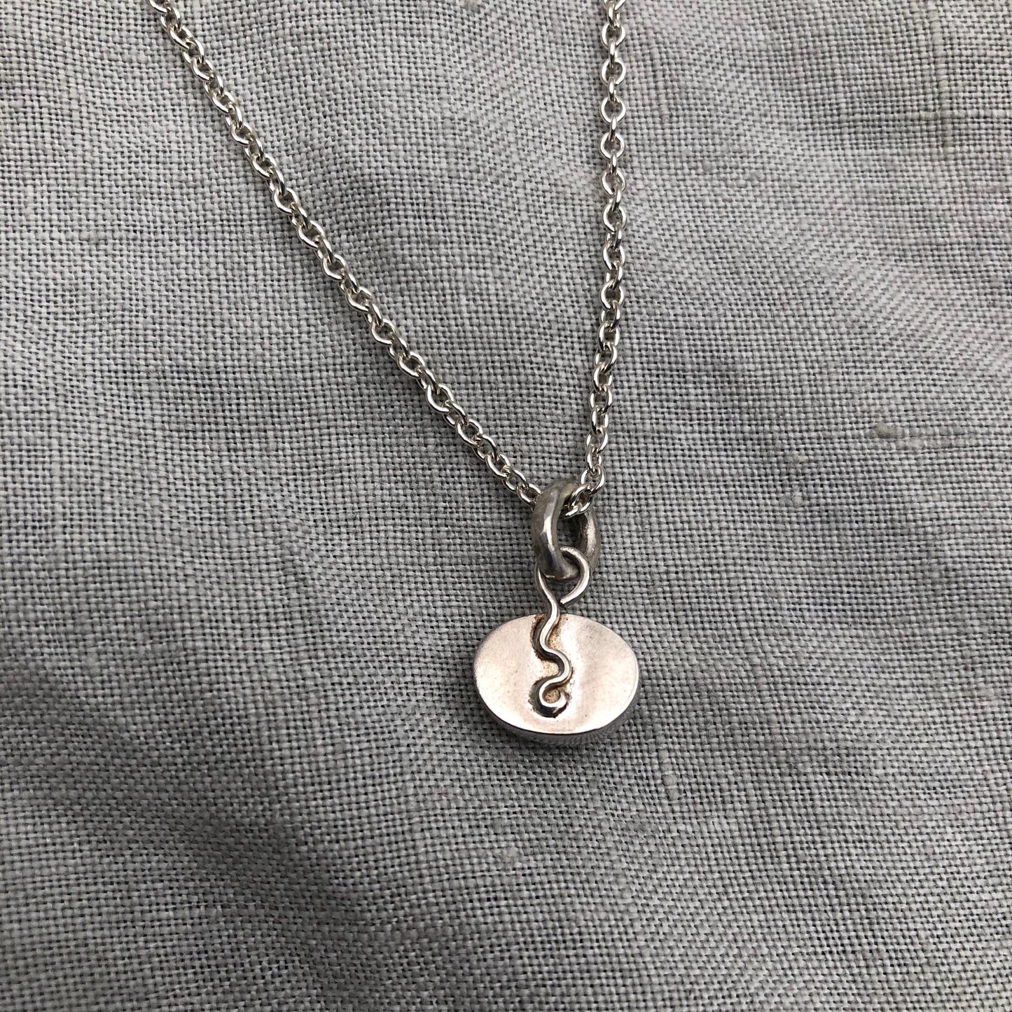 Watermelon tourmaline pendant in argentium sterling silver