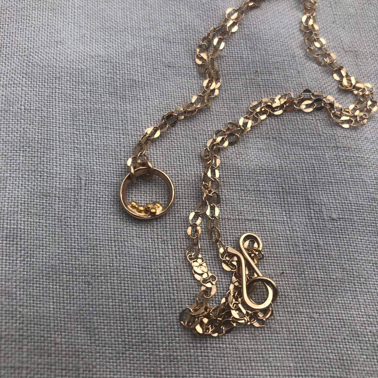 Solid gold simple pendant necklace // Solid gold bubble necklace