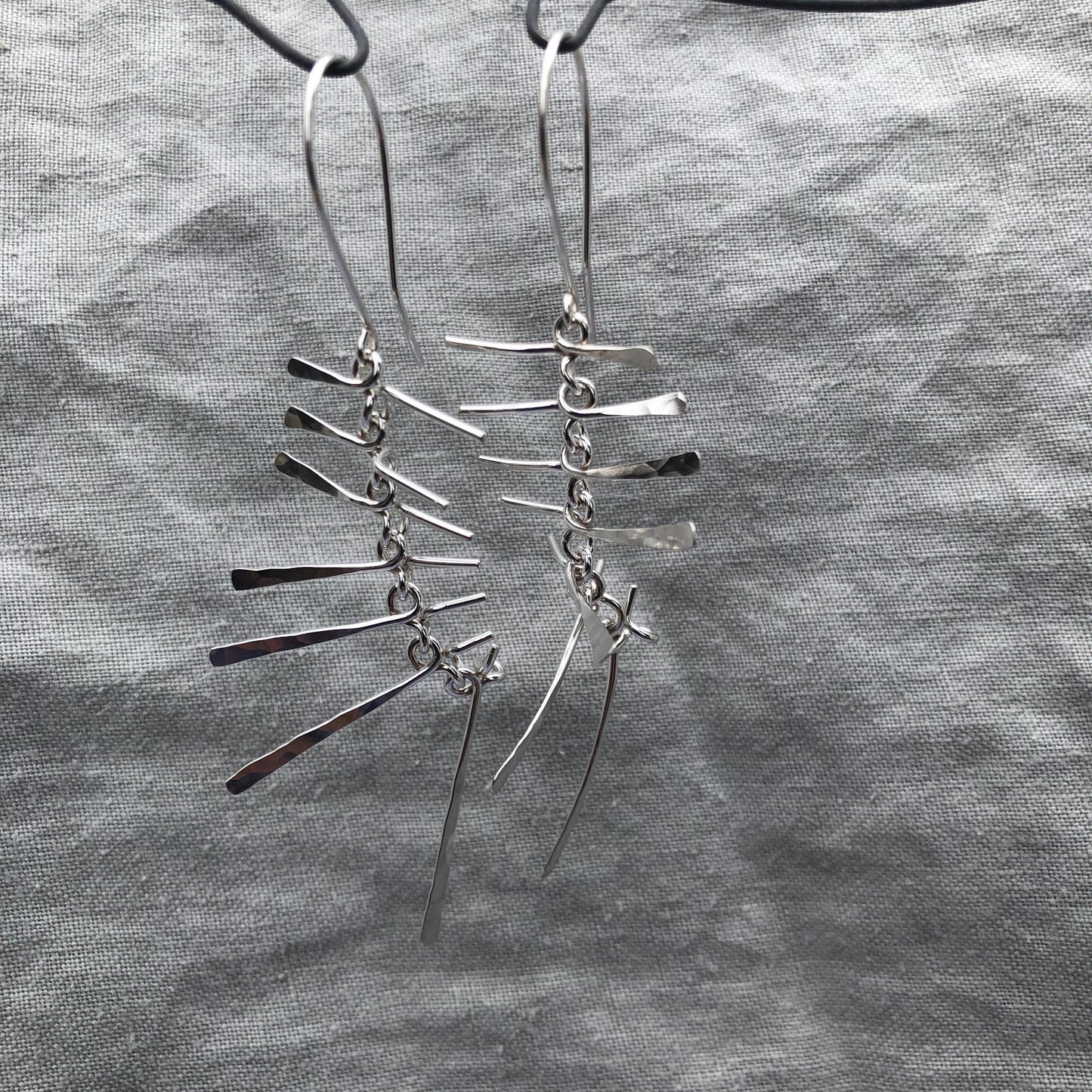 Kinetic statement earrings in argentium sterling silver // Extra-large Bare Bones Earrings