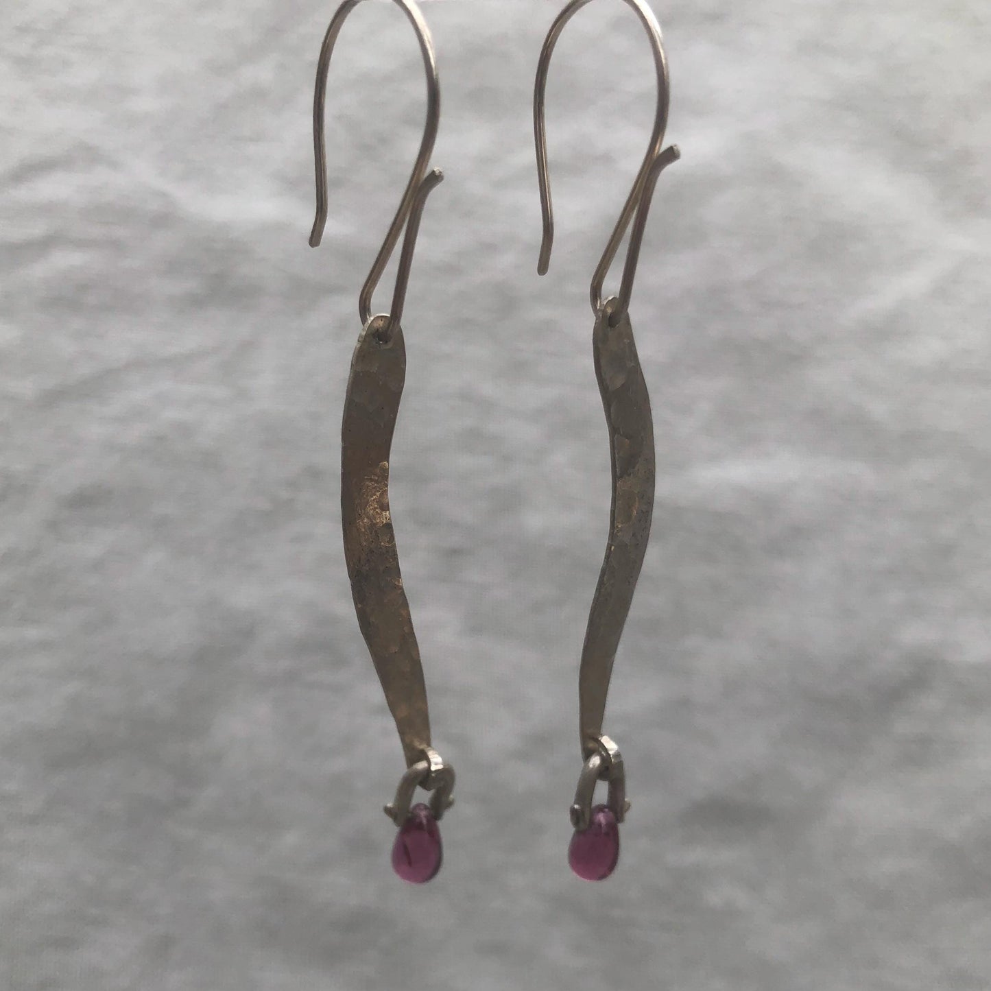 Garnet statement earrings in argentium sterling silver // Rhodolite garnet earrings