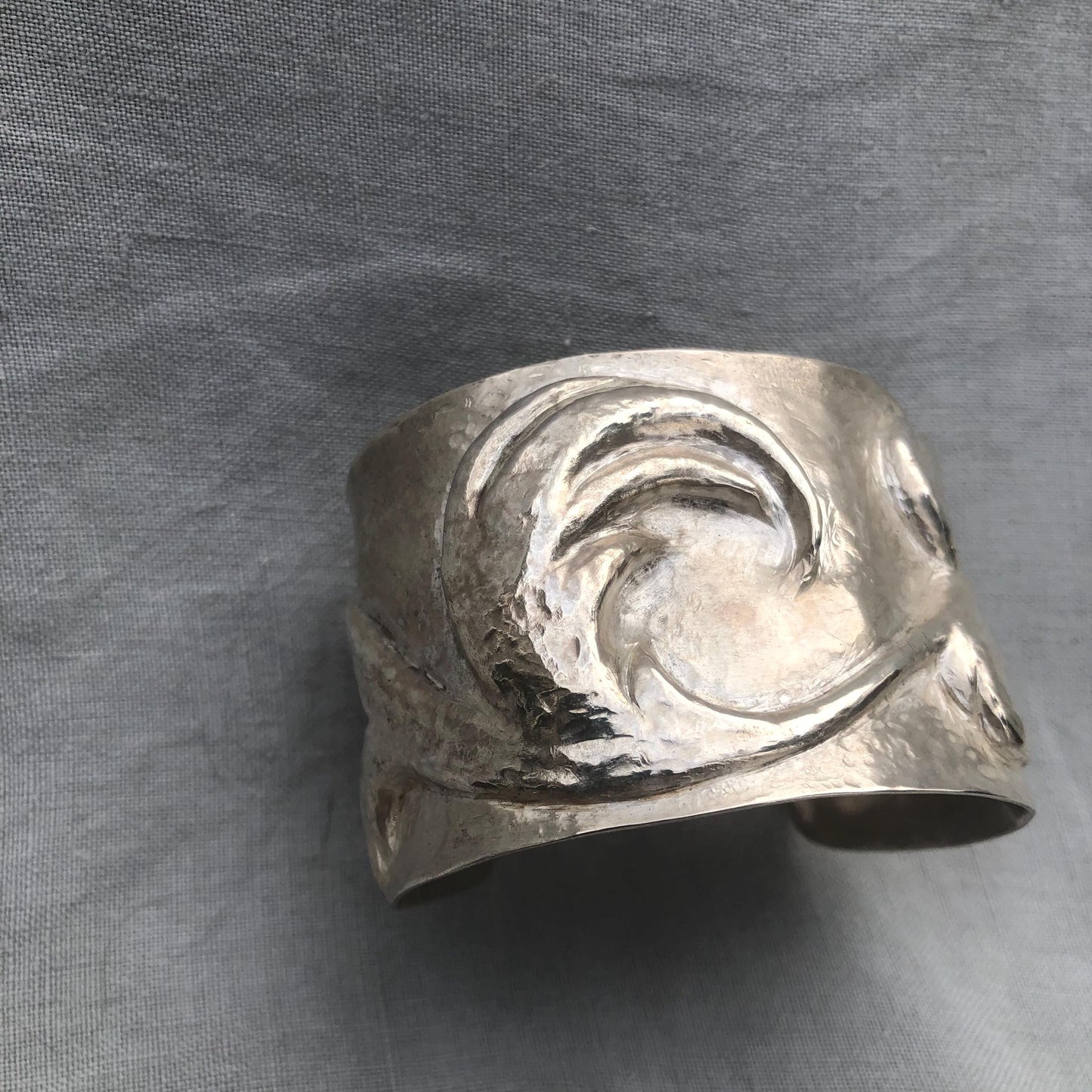 Statement cuff bracelet in argentium sterling silver no. 2