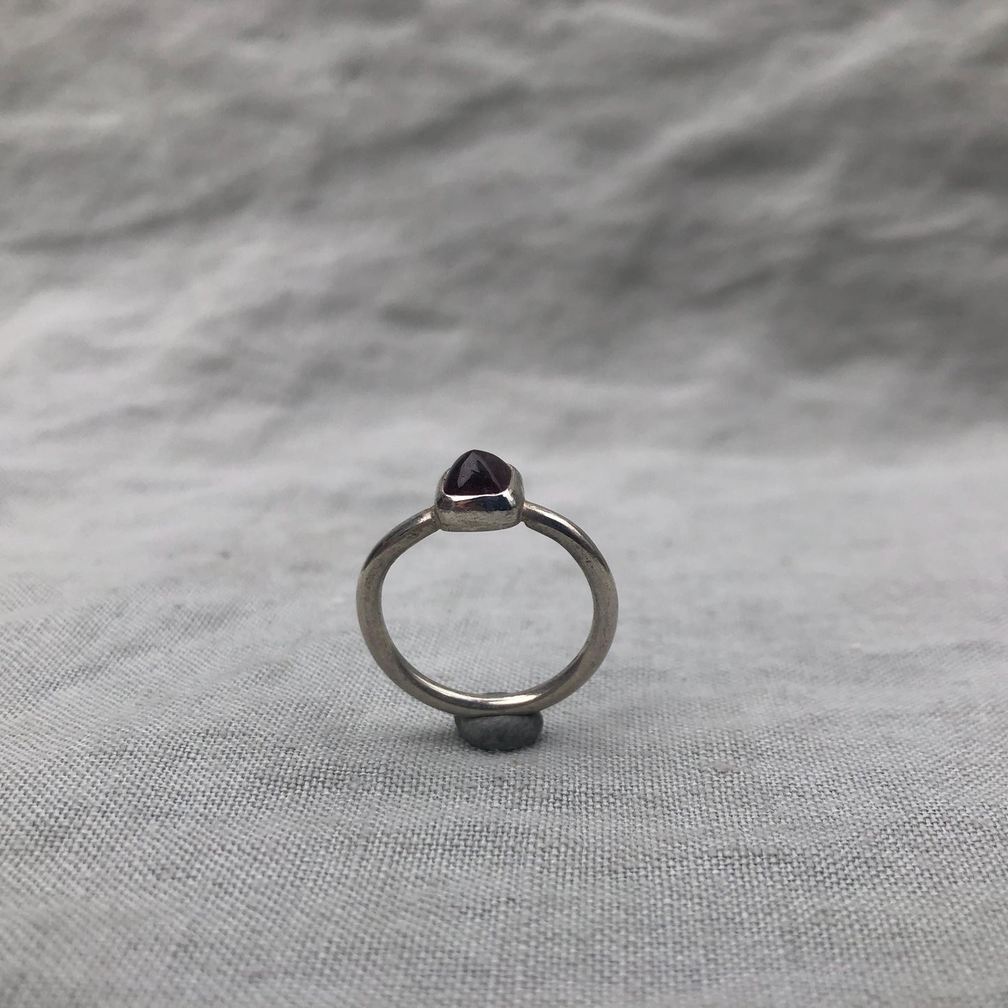 Pink tourmaline ring in argentium sterling silver // U.S. size 6 1/2