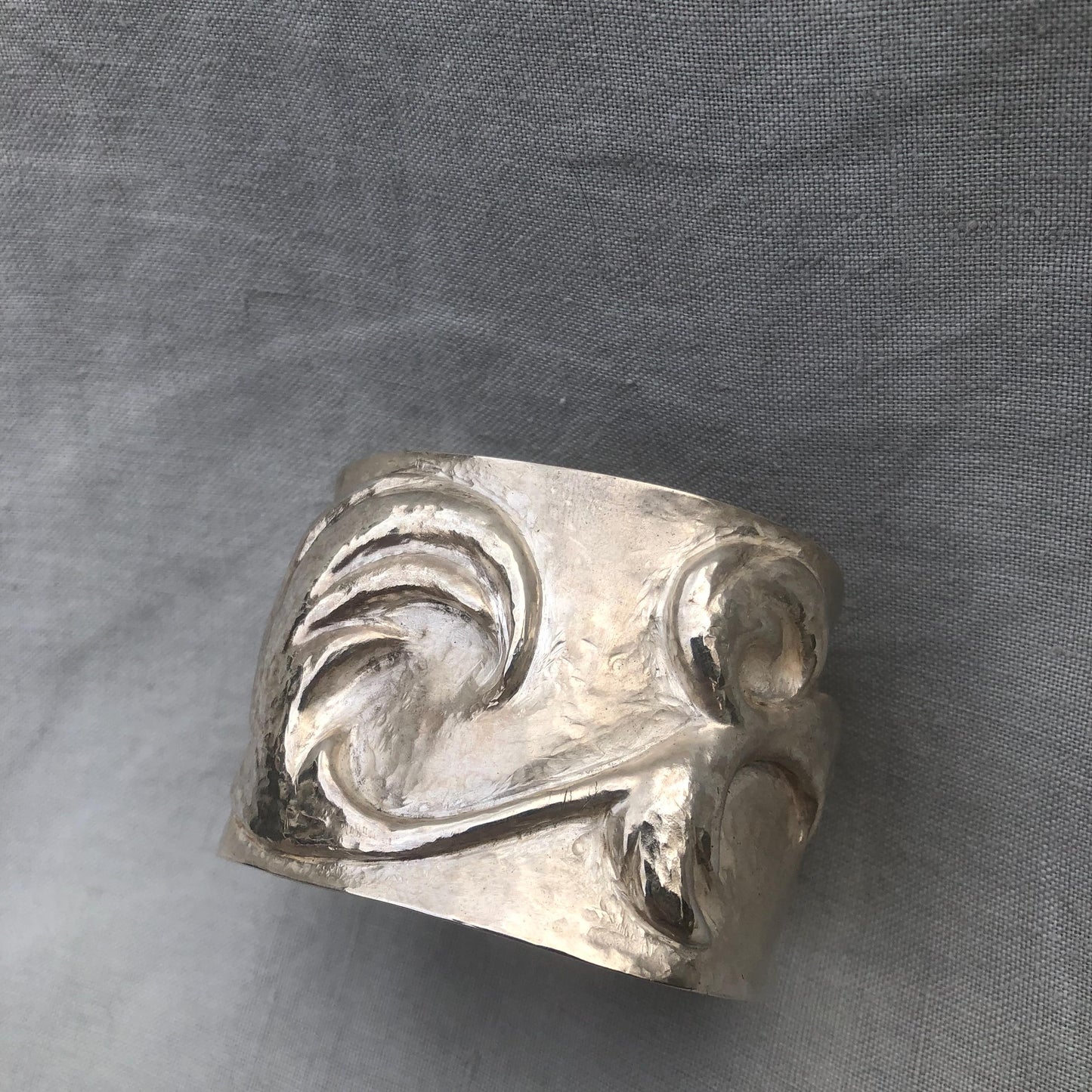 Statement cuff bracelet in argentium sterling silver no. 2