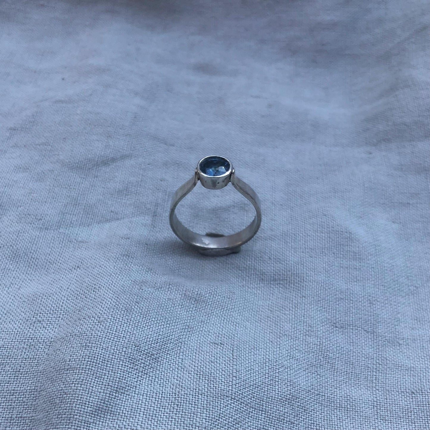 Natural earth-mined sapphire ring in argentium sterling silver // U.S. size 7 3/4 // Alternative engagement // September birthstone ring
