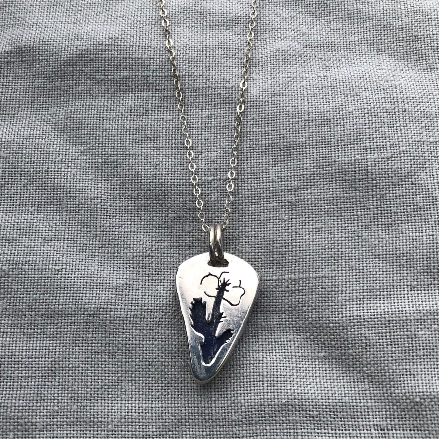 Blue sea glass pendant in argentium sterling silver // Found beach glass necklace // Patent medicine bottle sea glass necklace