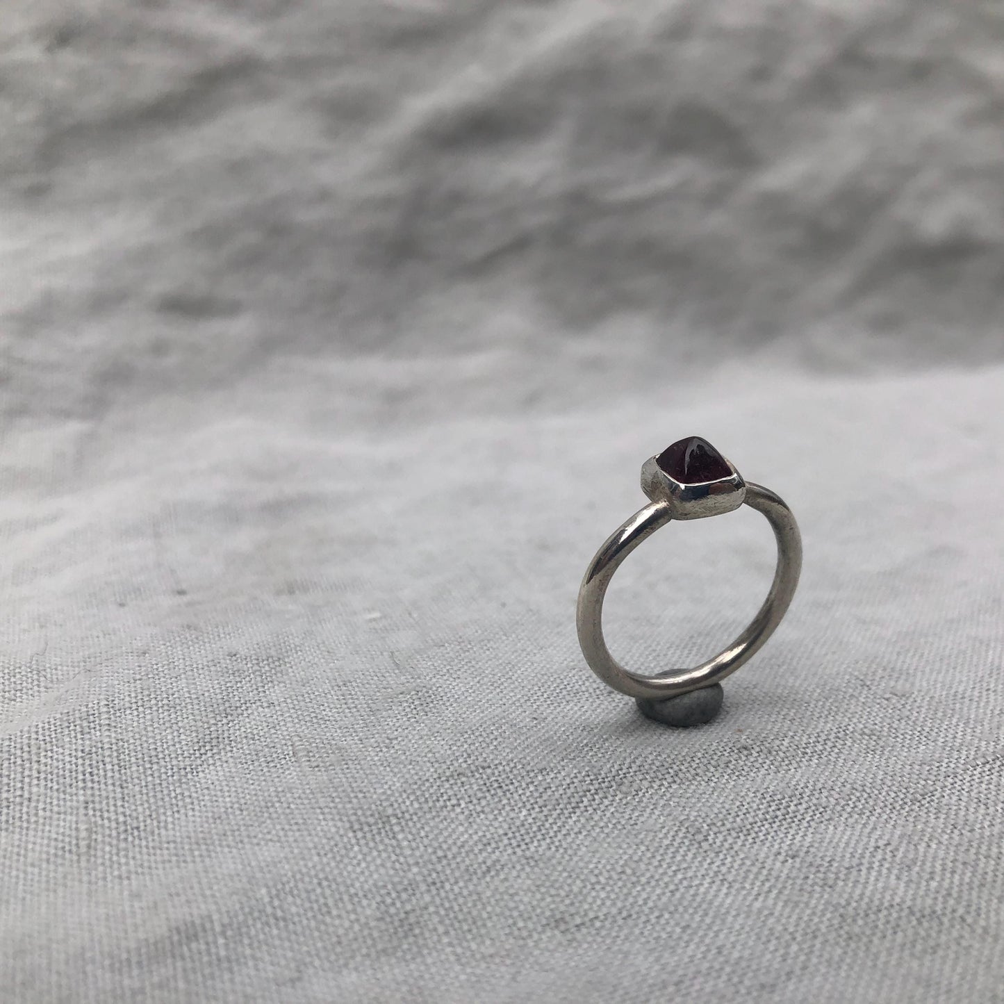 Pink tourmaline ring in argentium sterling silver // U.S. size 6 1/2