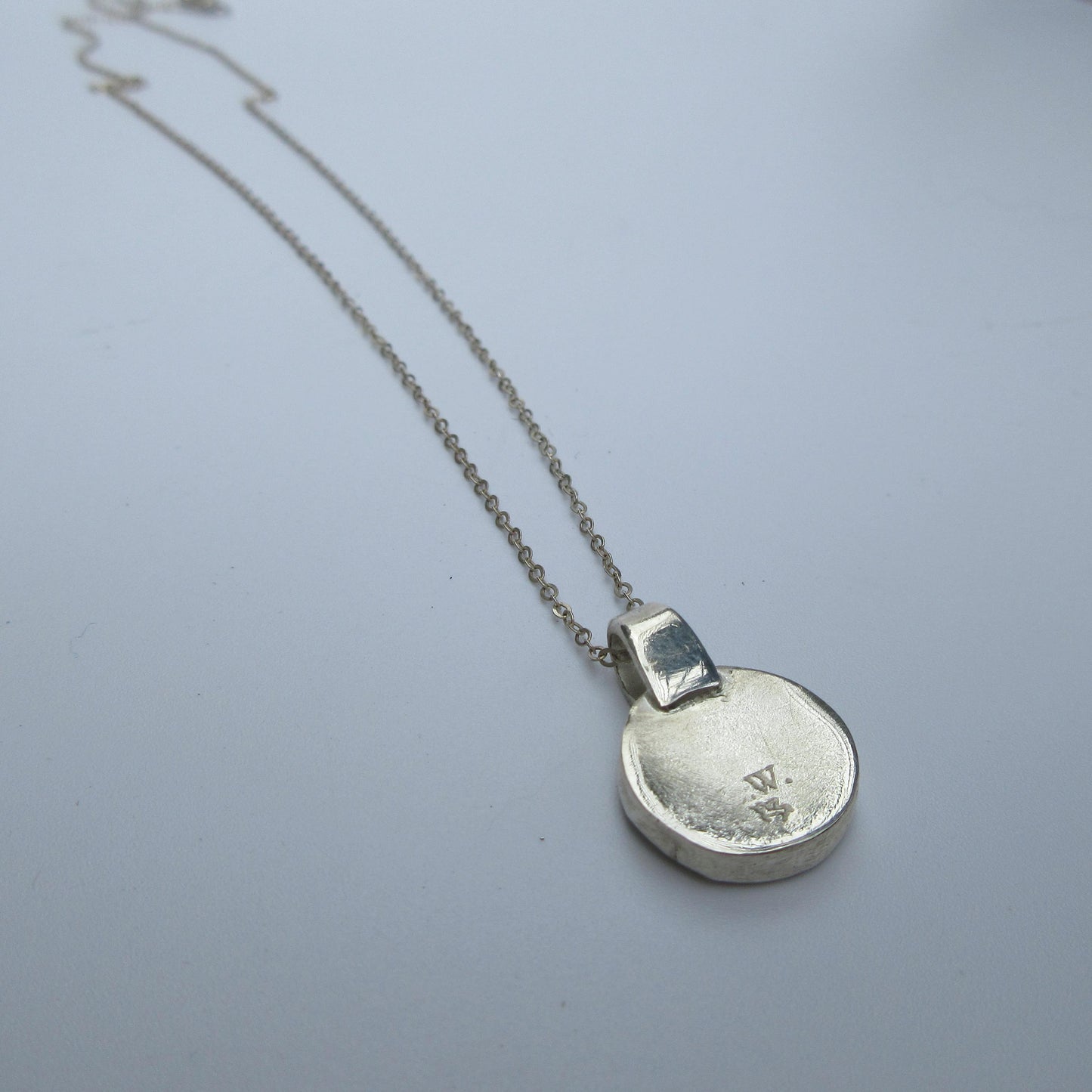 Dendritic agate pendant in argentium sterling silver // Tiny dendritic agate pendant no. 2