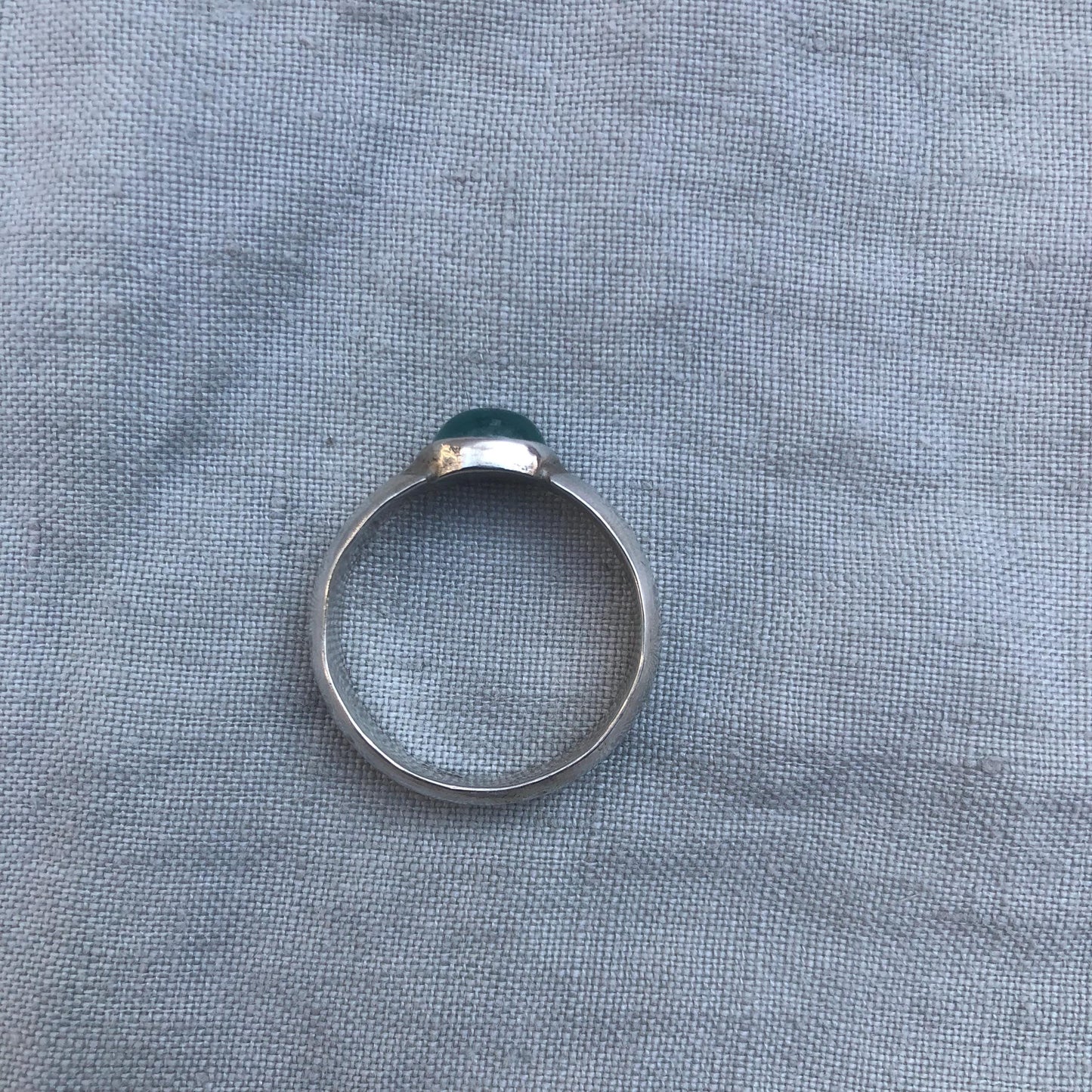 Paraiba blue tourmaline ring in argentium sterling silver, U.S. size 11