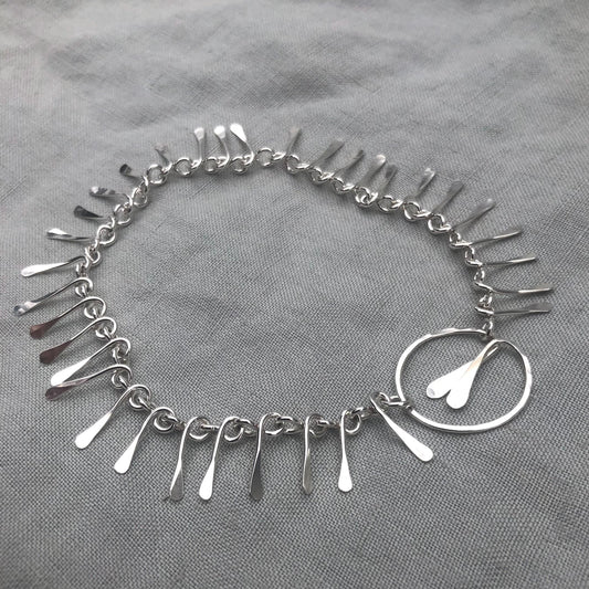Bare bones handmade chain bracelet in argentium sterling silver