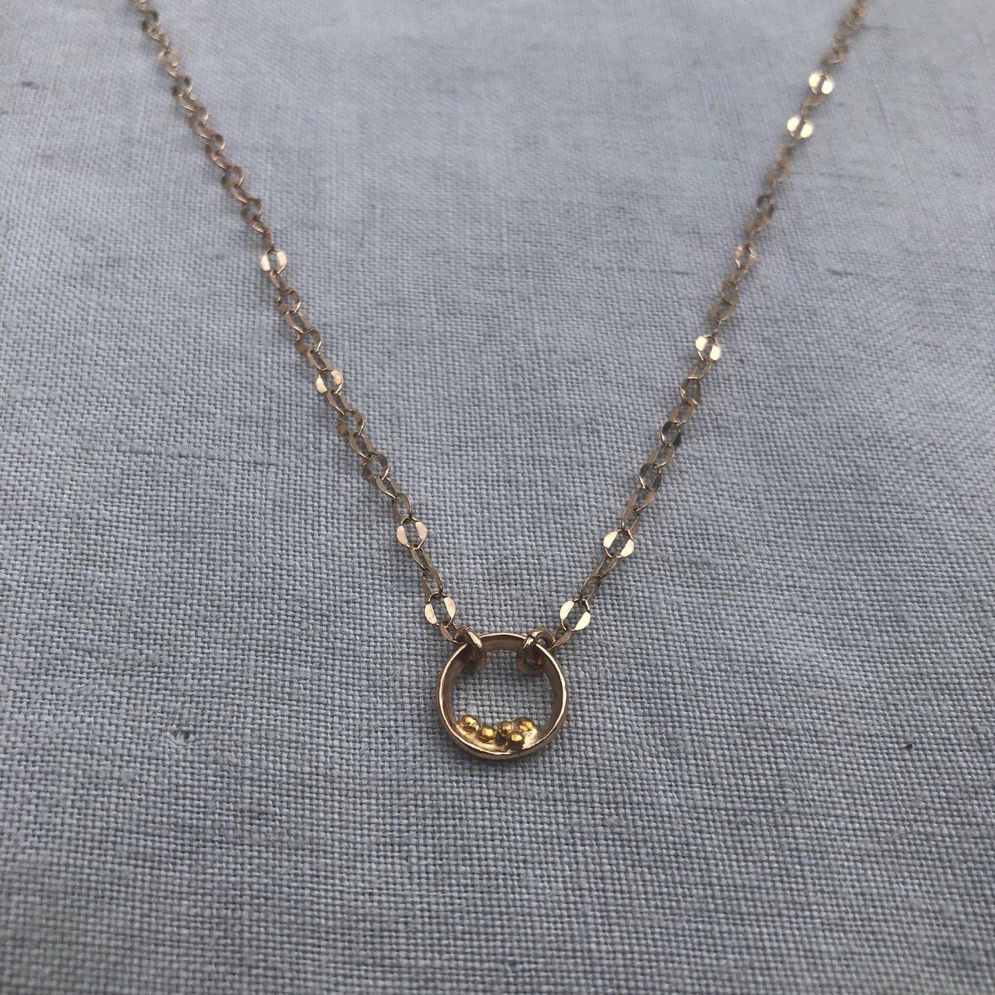 Solid gold simple pendant necklace // Solid gold bubble necklace
