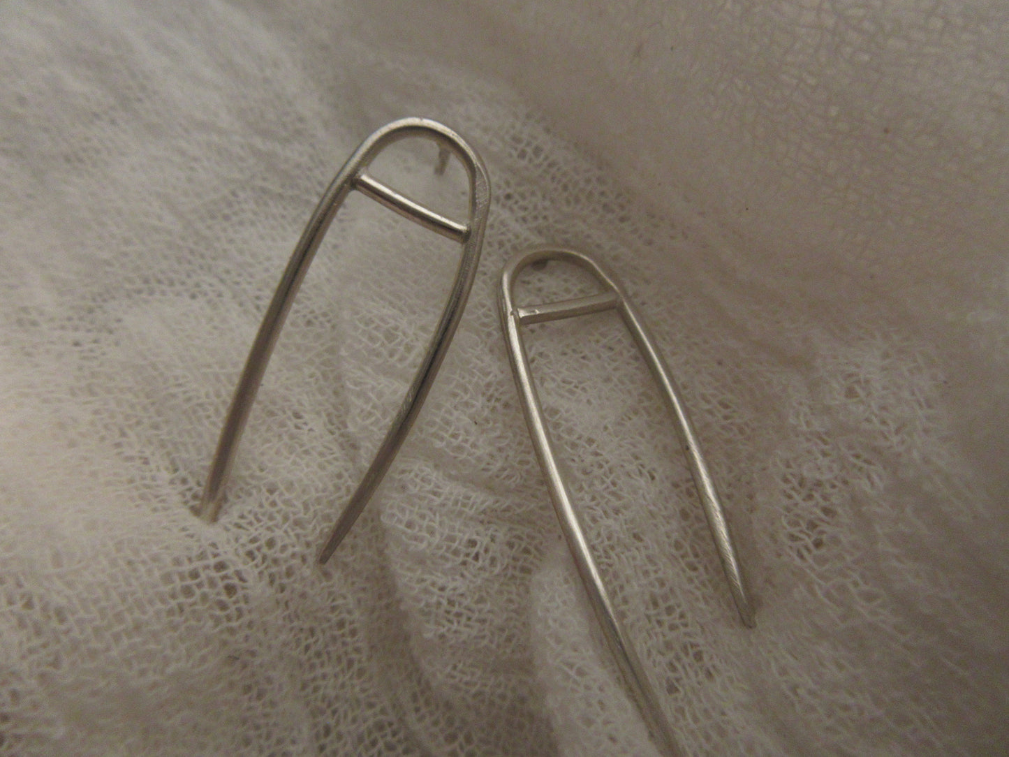 Forked earrings in argentium sterling silver