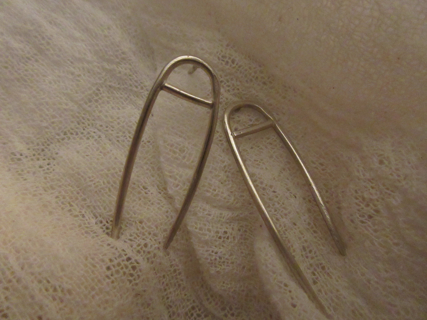 Forked earrings in argentium sterling silver