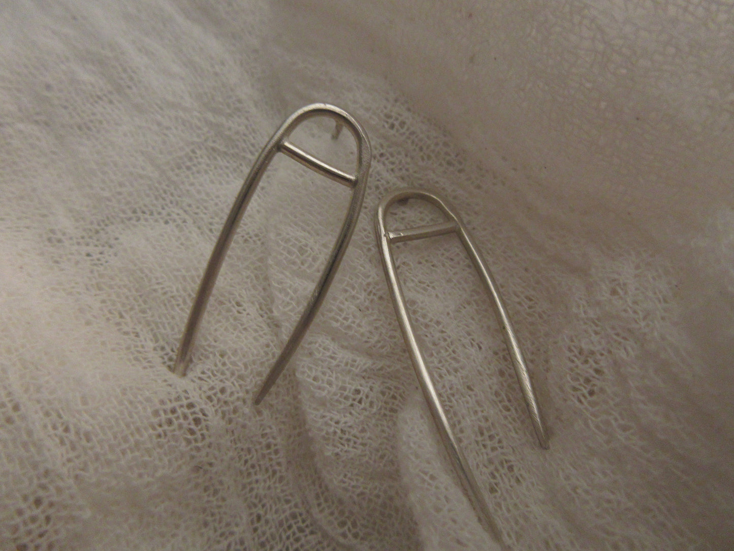 Forked earrings in argentium sterling silver