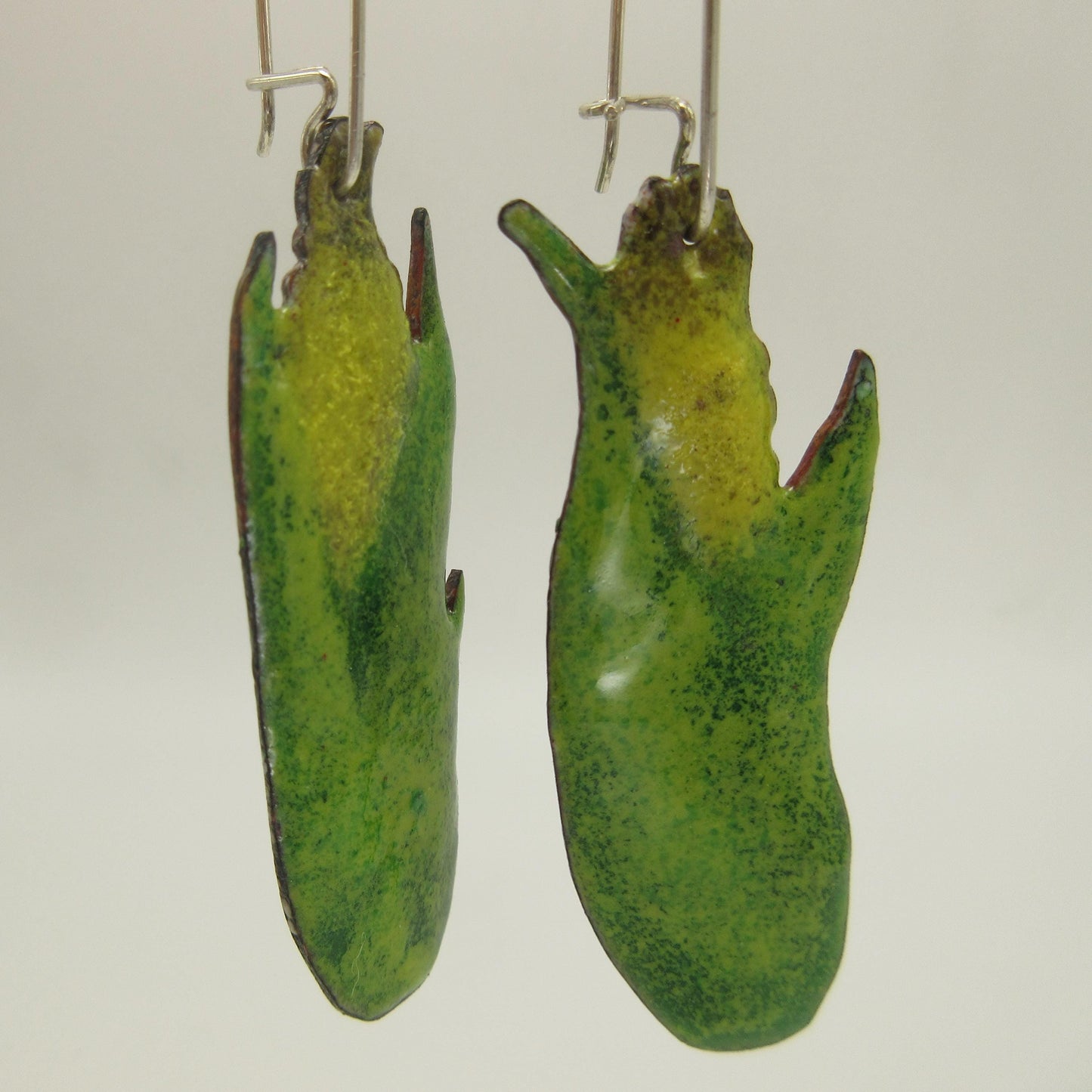 Corn earrings in vitreous enamel with argentium sterling silver ear wires