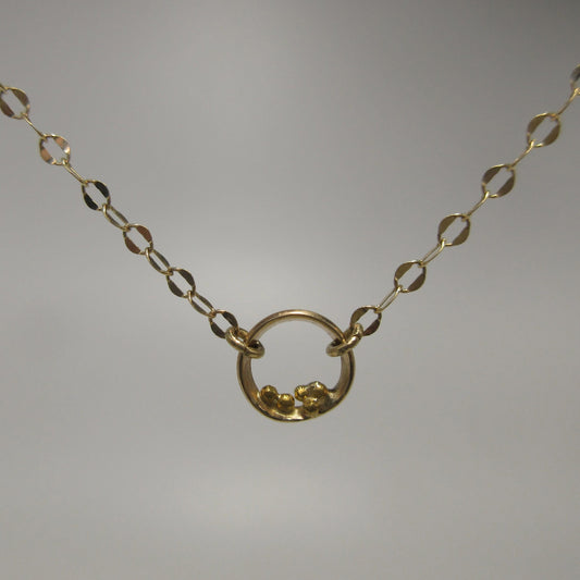 14K gold circle necklace