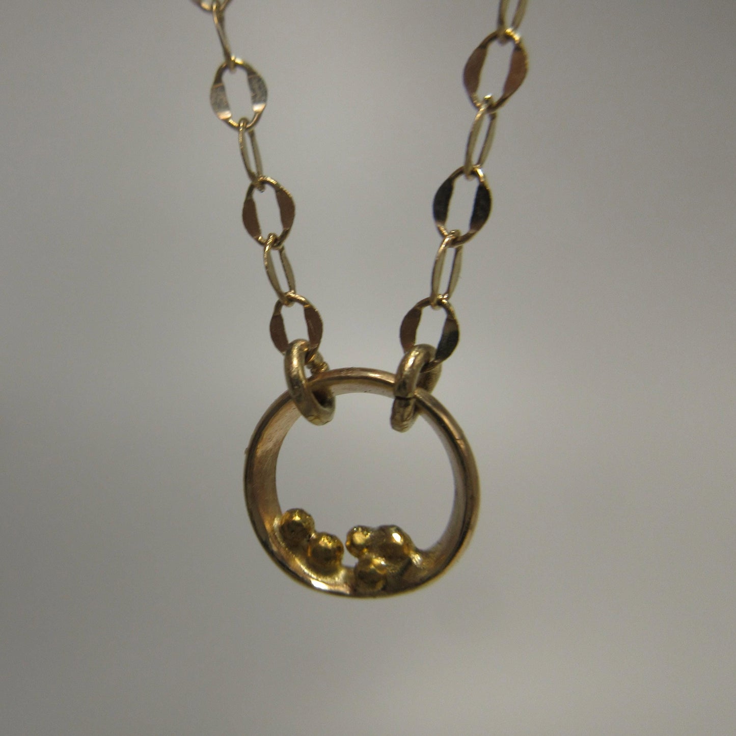 14K gold circle necklace