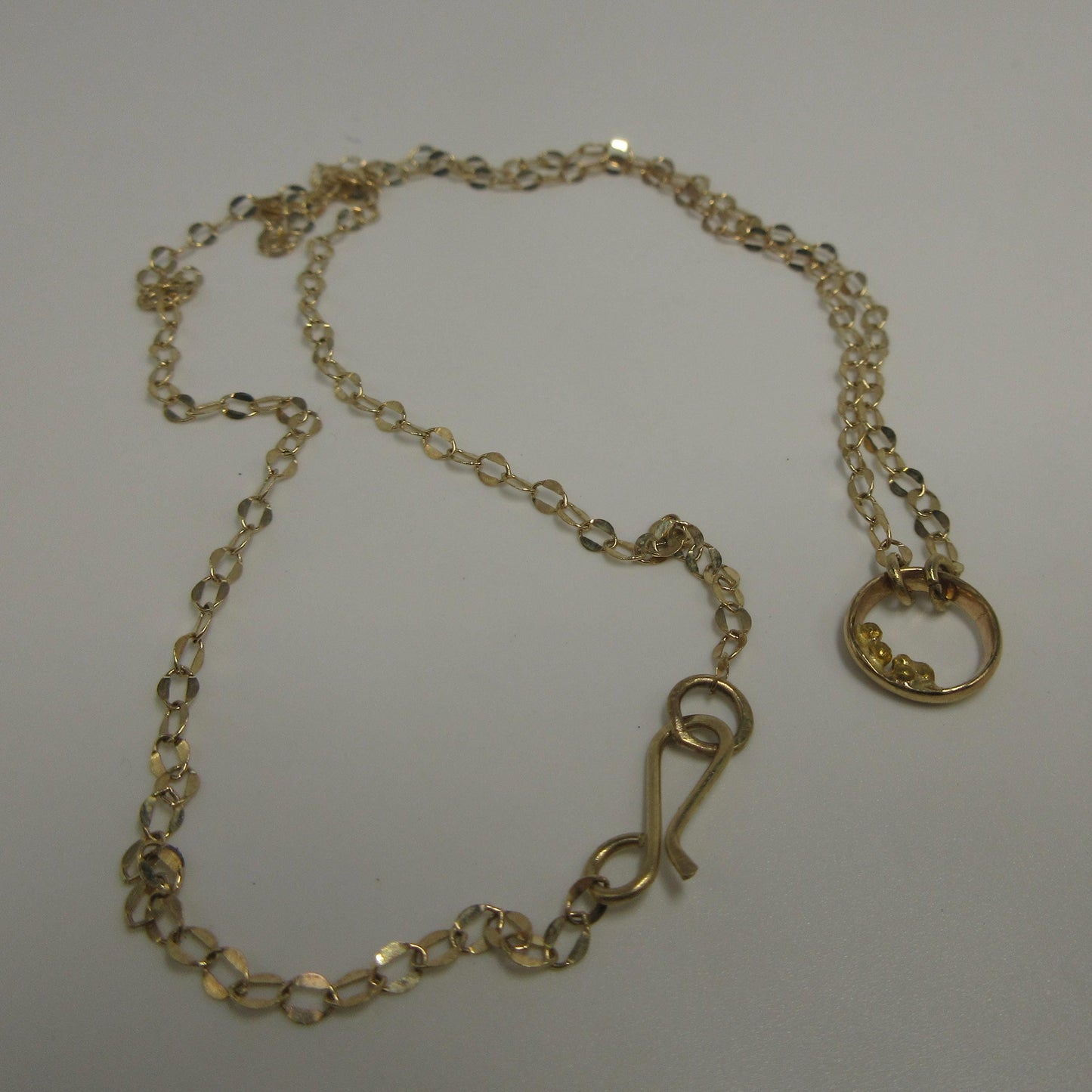 14K gold circle necklace