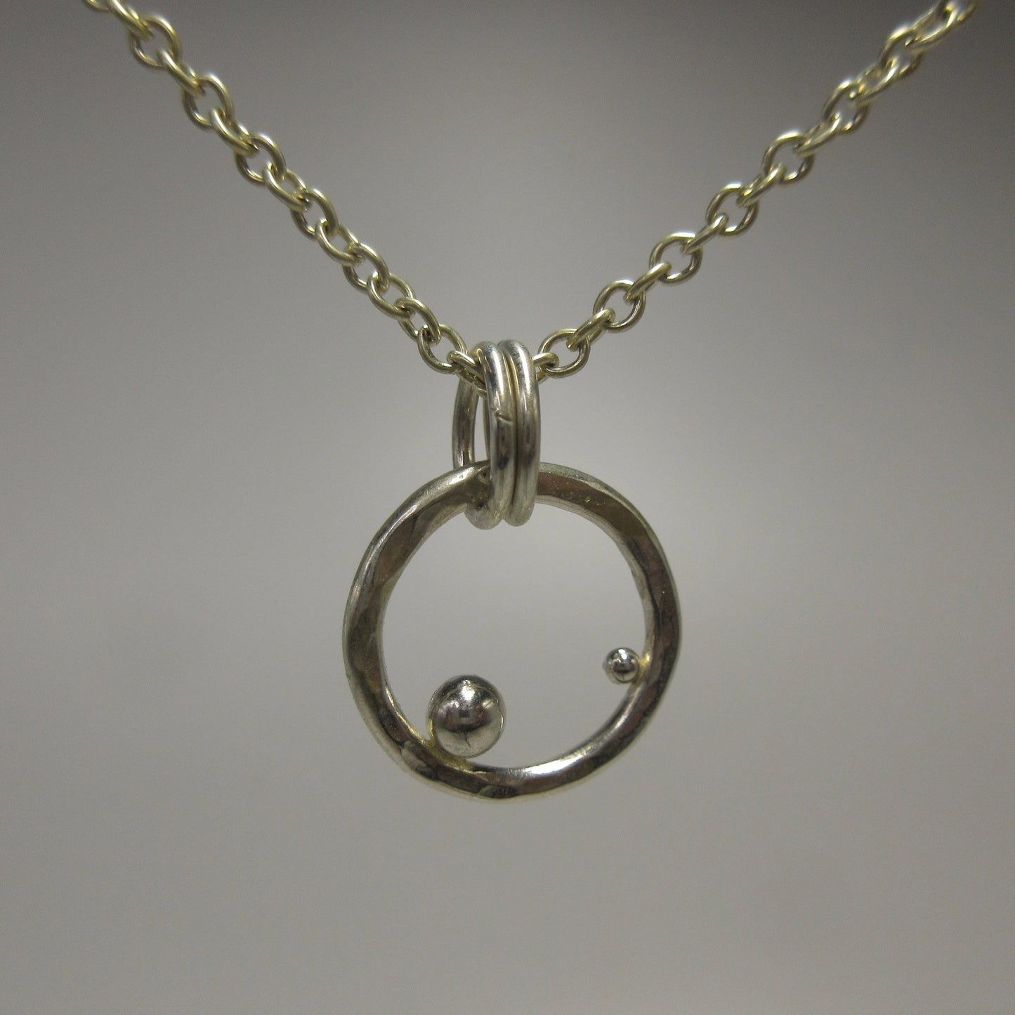 Bubble circle necklace in argentium sterling silver