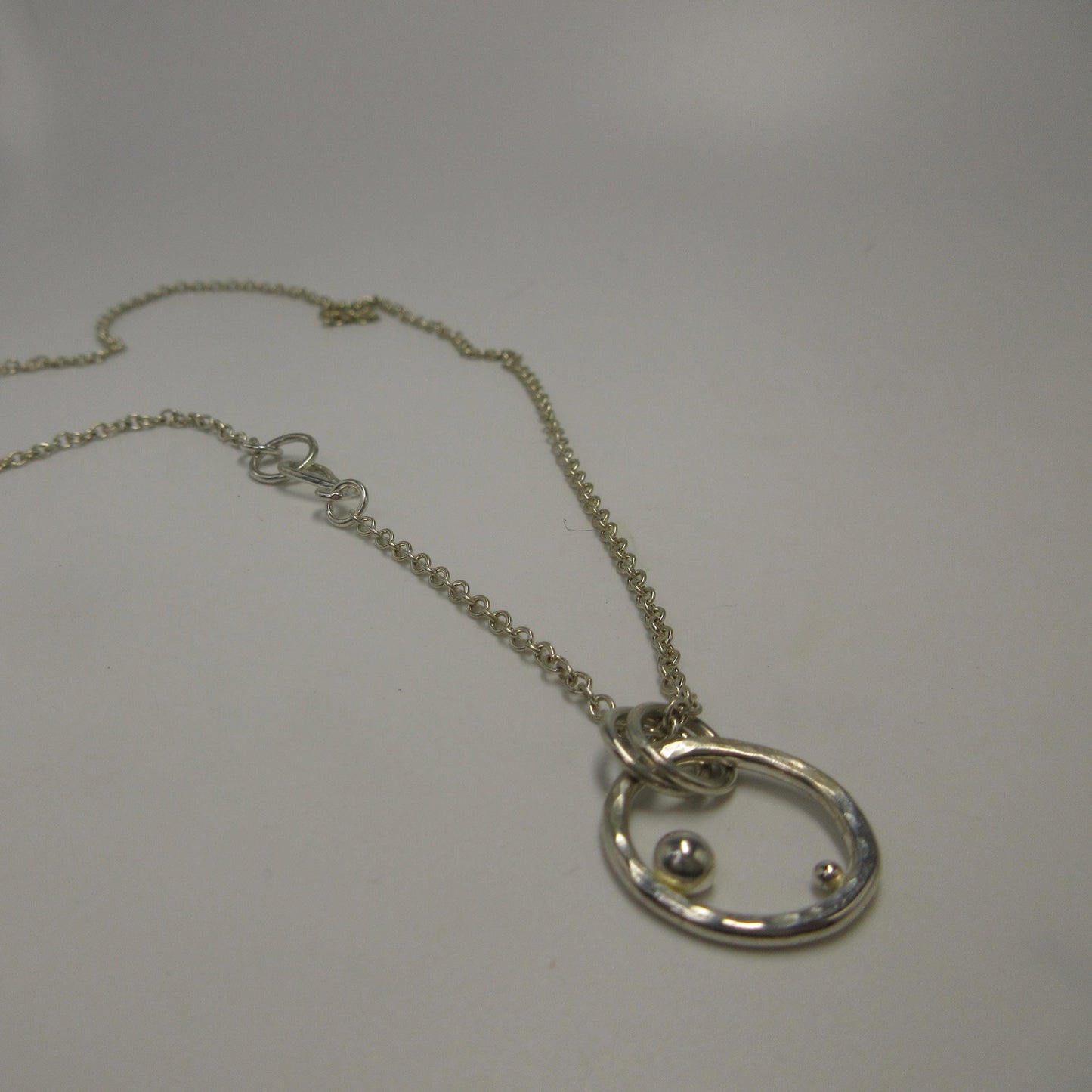 Bubble circle necklace in argentium sterling silver