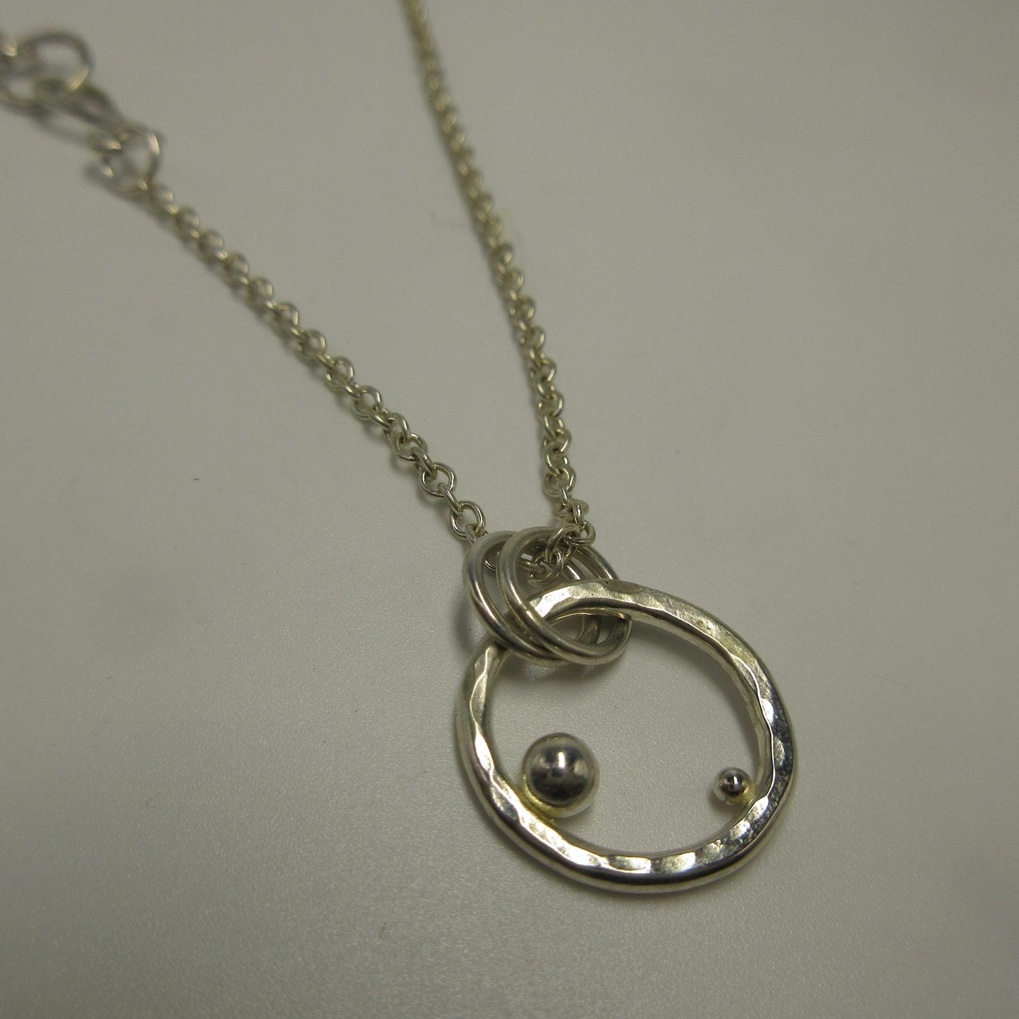 Bubble circle necklace in argentium sterling silver