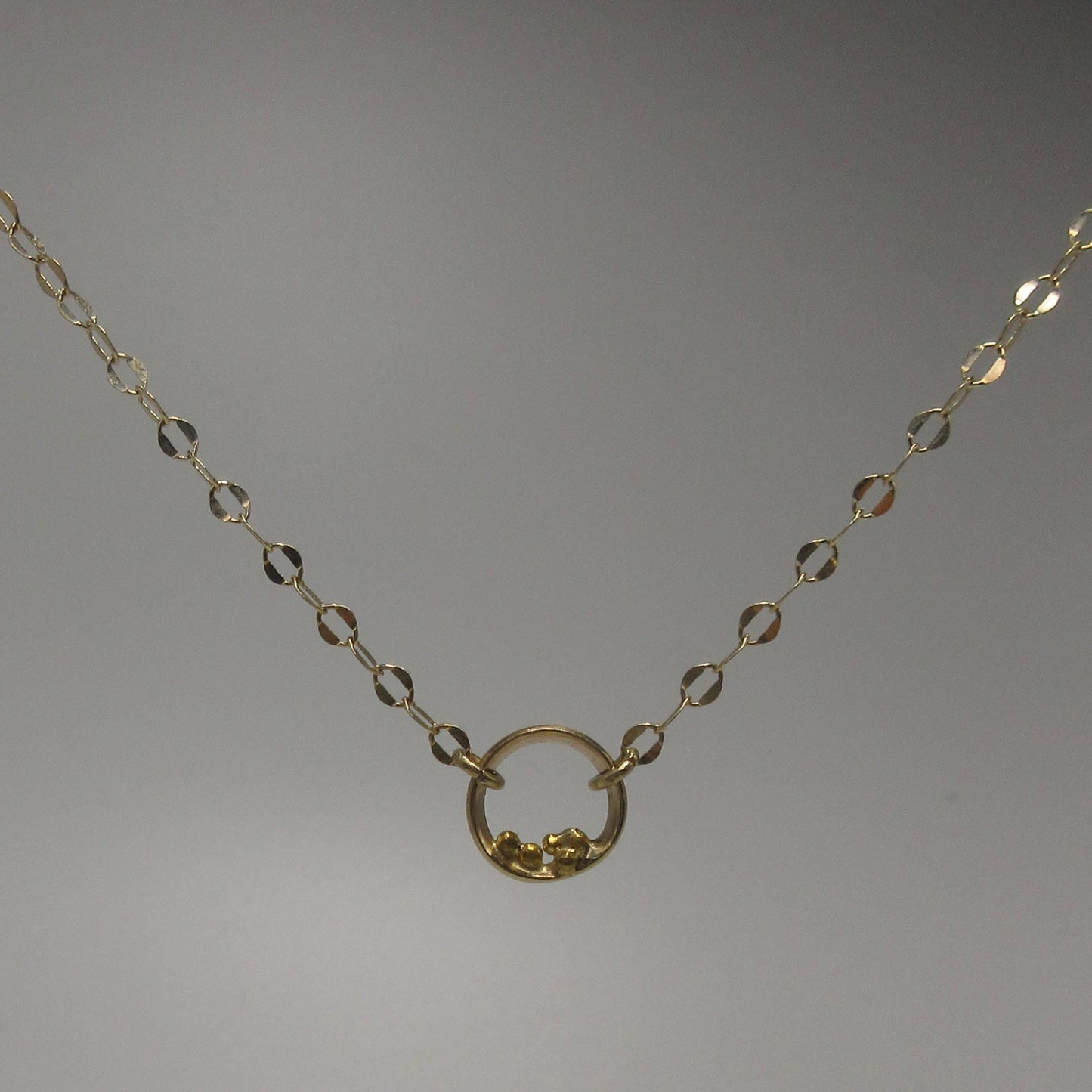 14K gold circle necklace