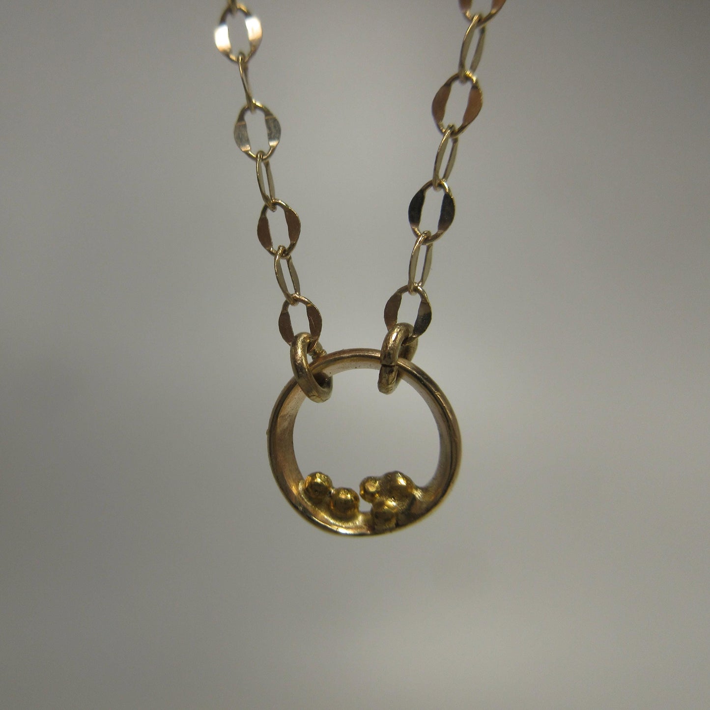 14K gold circle necklace