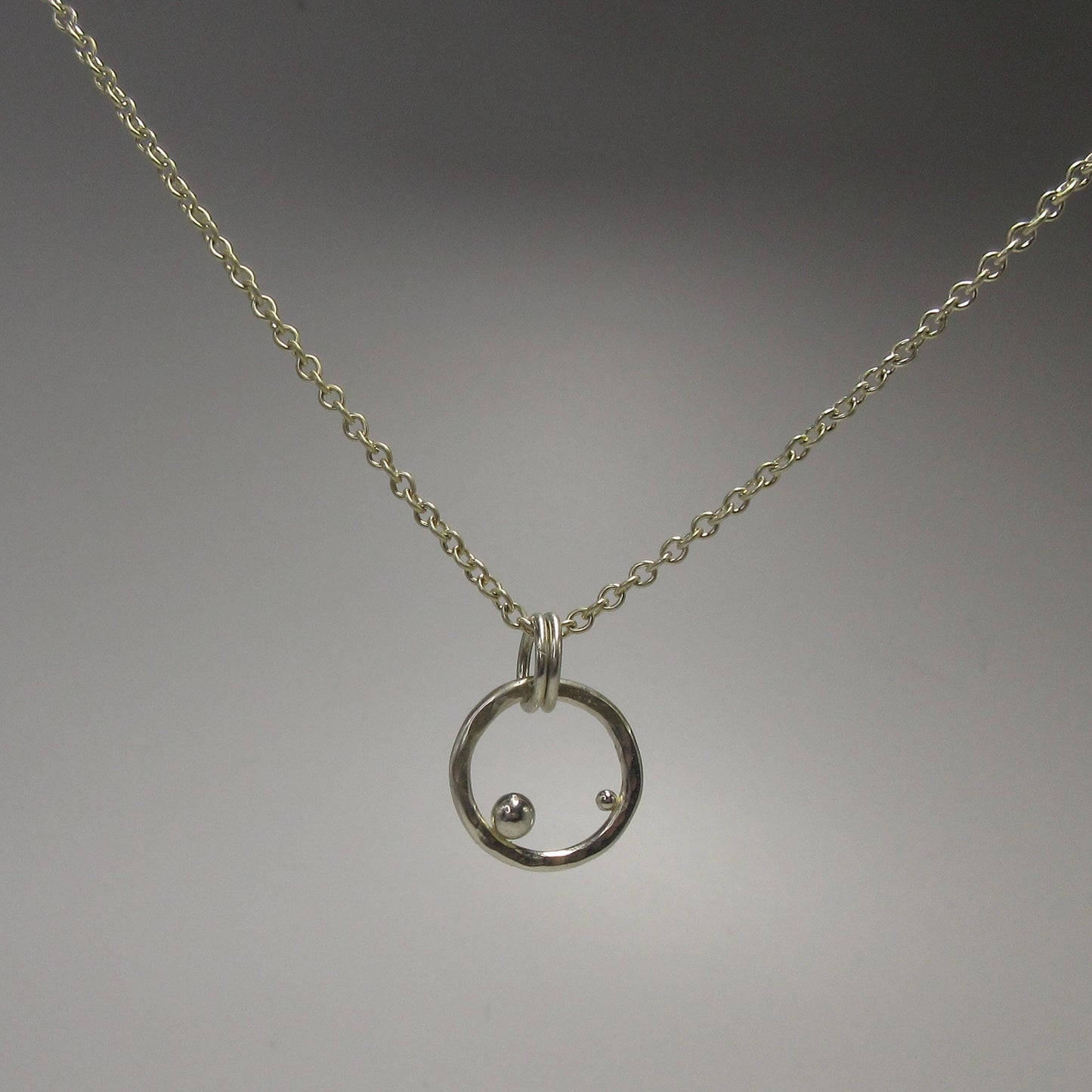 Bubble circle necklace in argentium sterling silver