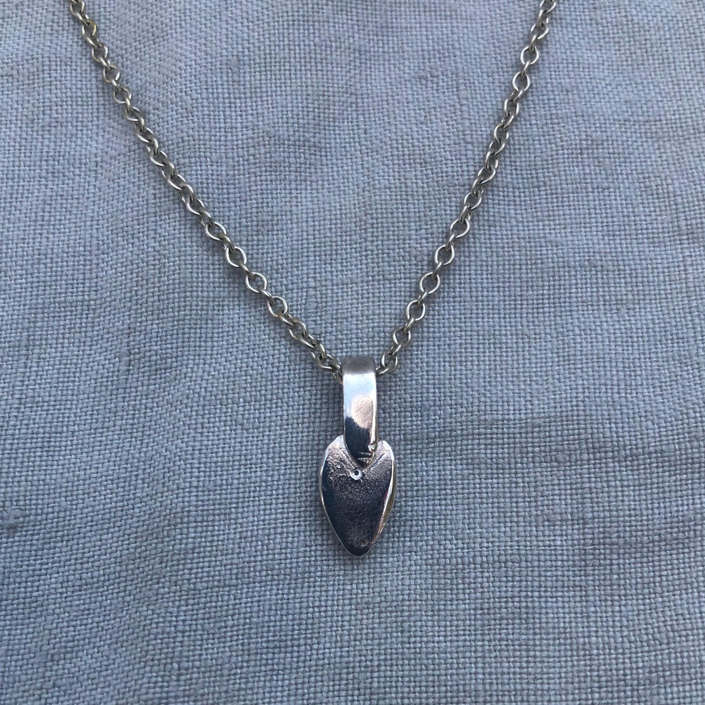 Natural earth-mined sapphire pendant with 24K gold dot in argentium sterling silver