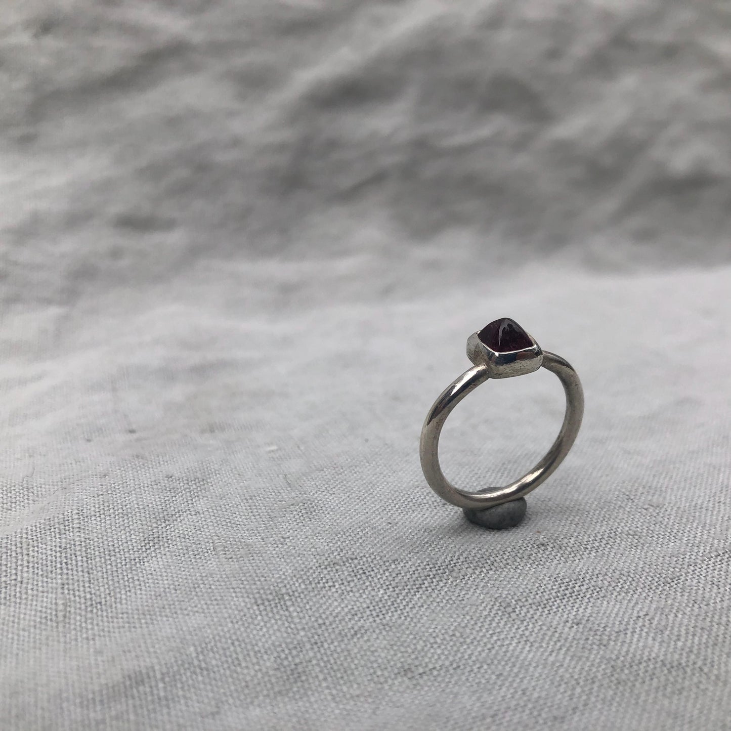 Pink tourmaline ring in argentium sterling silver // U.S. size 6 1/2